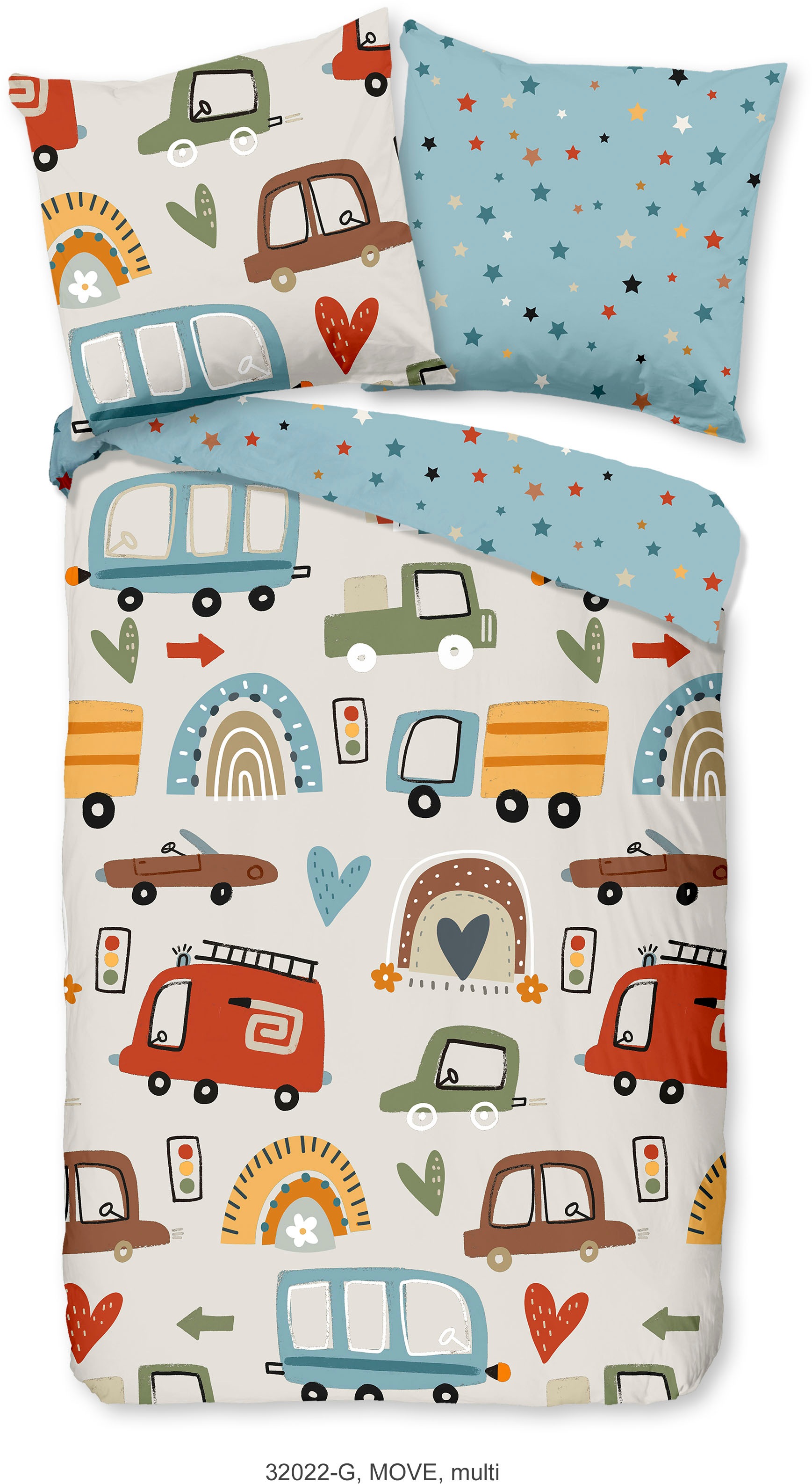 good morning Kinderbettwäsche "Move" 2 Stk. Baumwolle, 135x200, Reißverschl günstig online kaufen