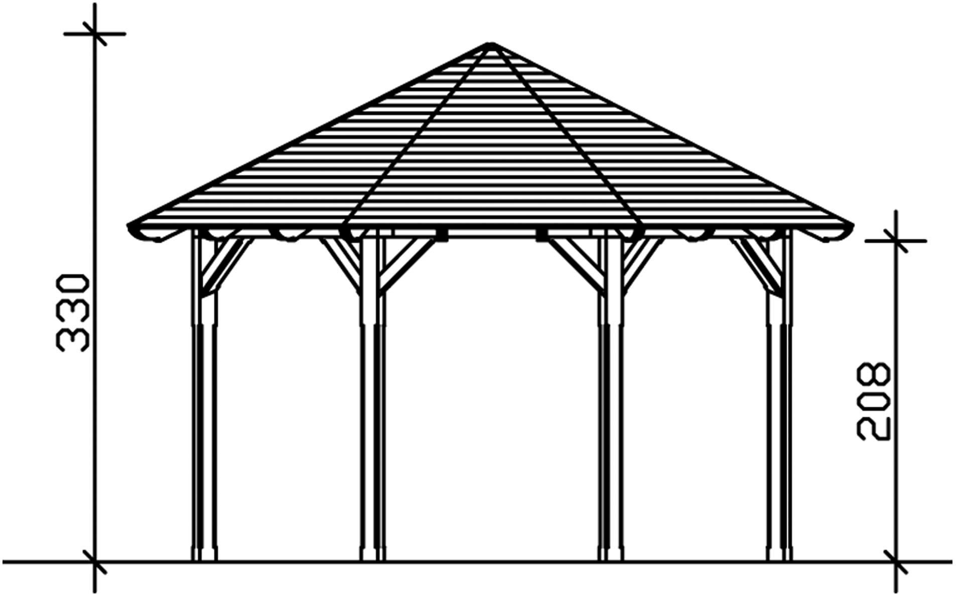 Skanholz Holzpavillon »Lyon 2«, Douglasie, 399 x 399 cm