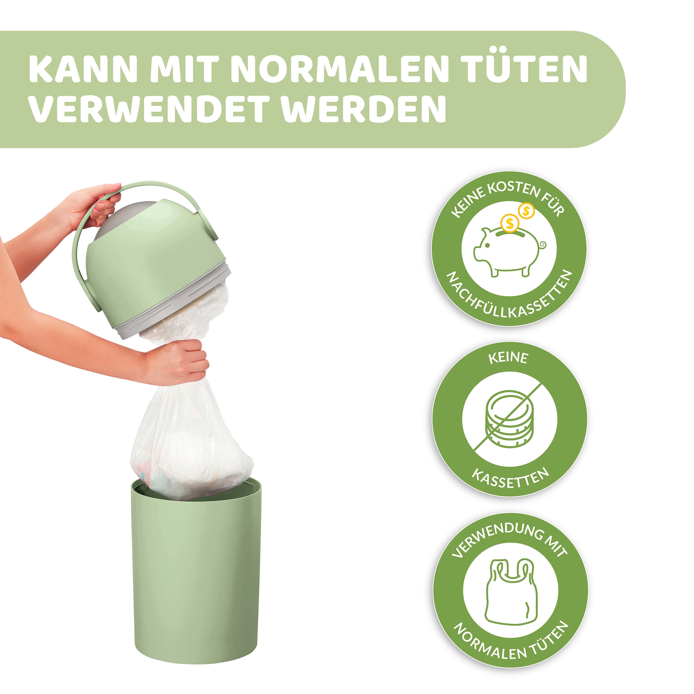 Chicco Windeleimer »Odour Off, Green«