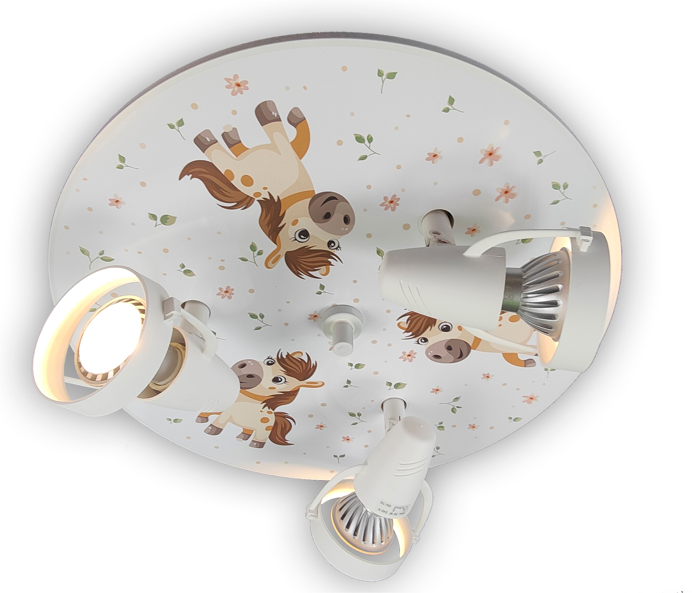 niermann Deckenleuchte »Kinderlampe mit Motiv "Pony Paula", Strahler für Kinderzimmer« GU10 1 Stk. 3 schwenk- und drehbare Strahler, Made in Germany