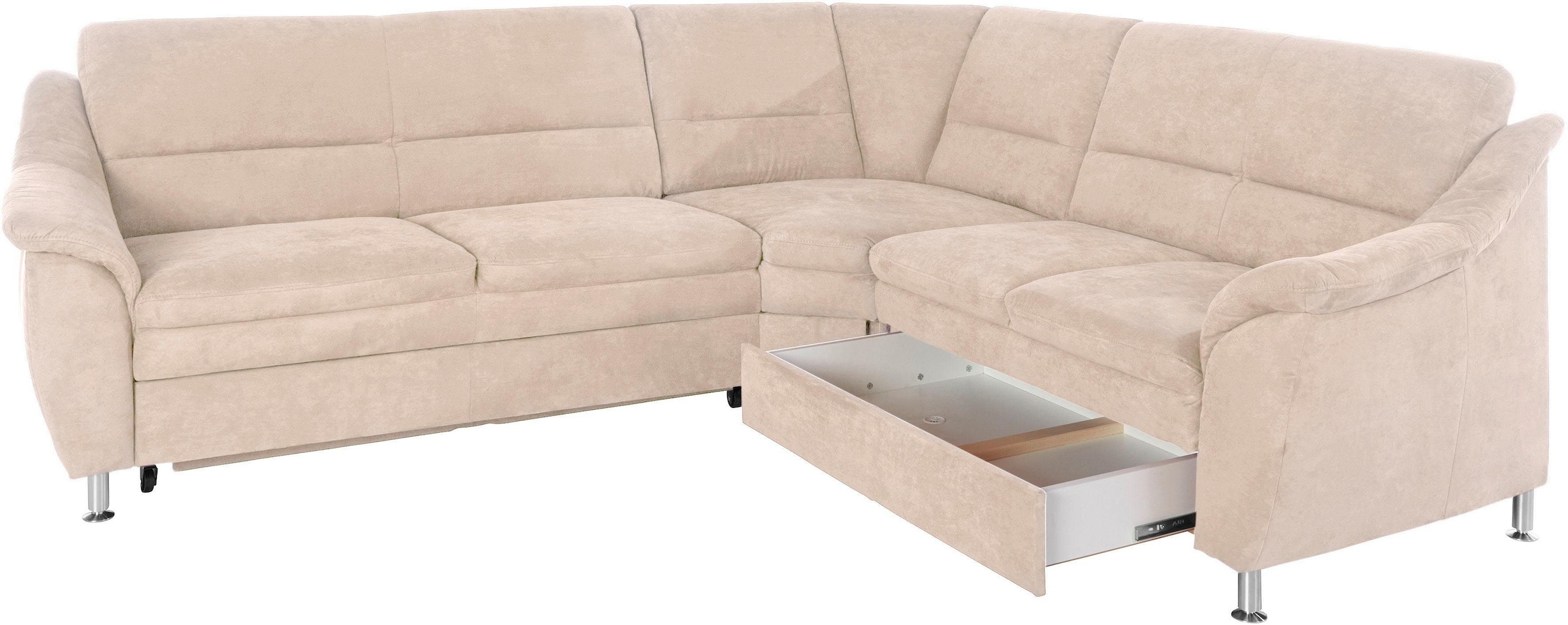 Places of Style Ecksofa »Cardoso L-Form«, mit Trapezecke für mehr Sitzkomfort, wahlweise auch mit Bettfunktion