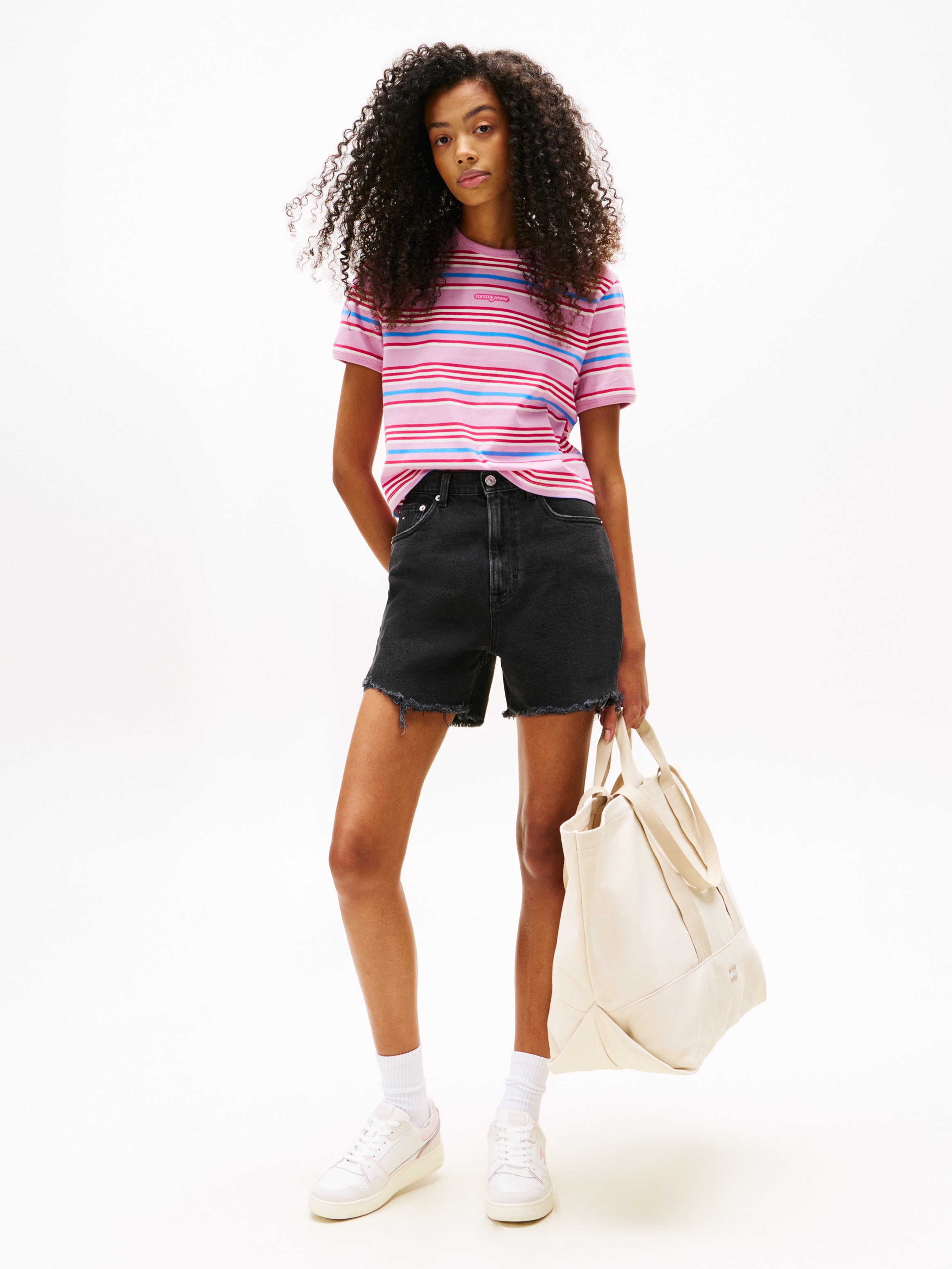 Tommy Jeans Kurzarmshirt »TJW REG SH SCRIPT STRIPE TEE«
