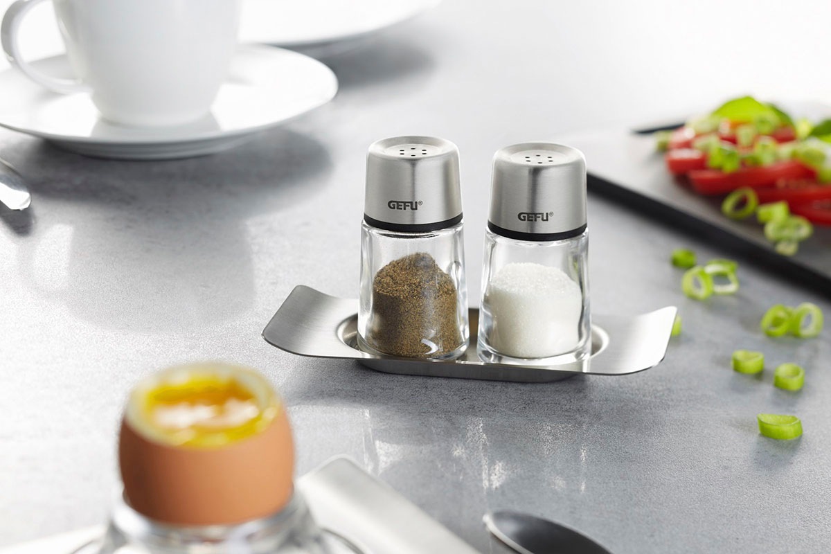 GEFU Salz- / Pfefferstreuer "BRUNCH Set" stilvolles, modernes Design aus ho günstig online kaufen