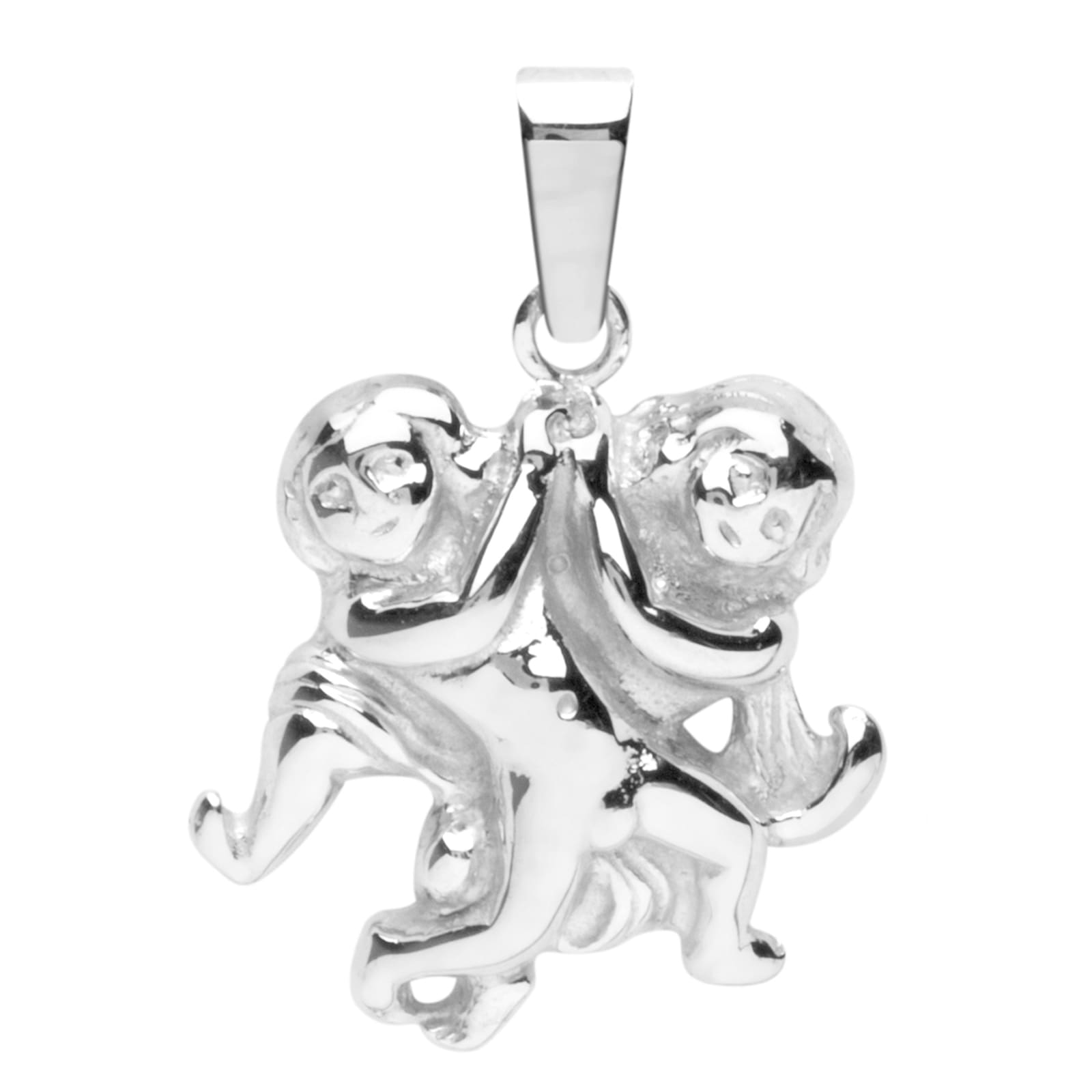 Kettenanhänger OSTSEE-SCHMUCK "- Tierkreiszeichen Zwillinge - Silber 925/000 -" Gr. 25, silber (silber 925, silberfarben, weiß), Schmuckanhänger, Damen, Silber 925 (Sterlingsilber), Kettenanhänger
