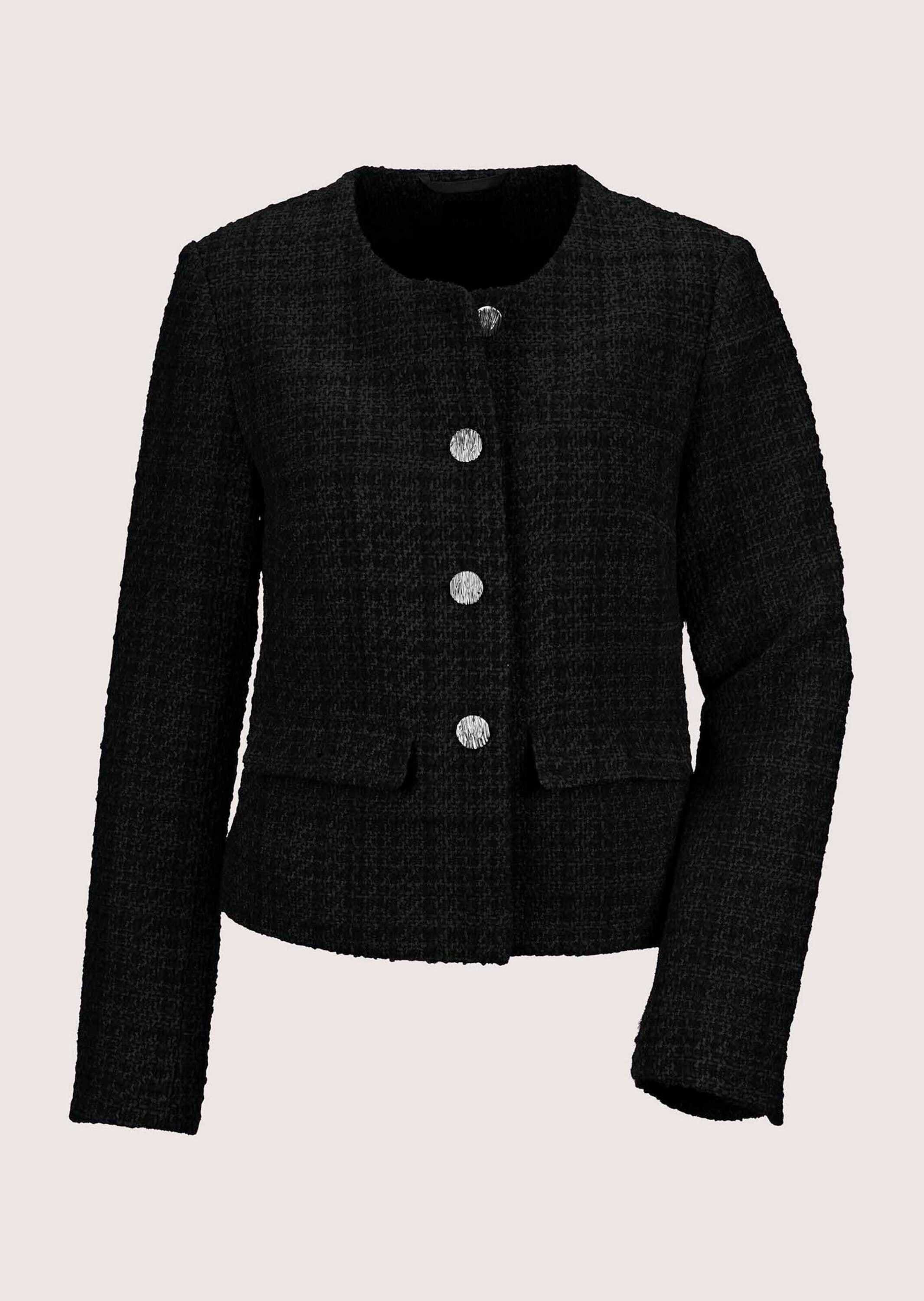 MADELEINE Jerseyblazer "Blazer Eleganter Tweed-Kurzblazer mit Metallknöpfen" Edle Metallknöpfe