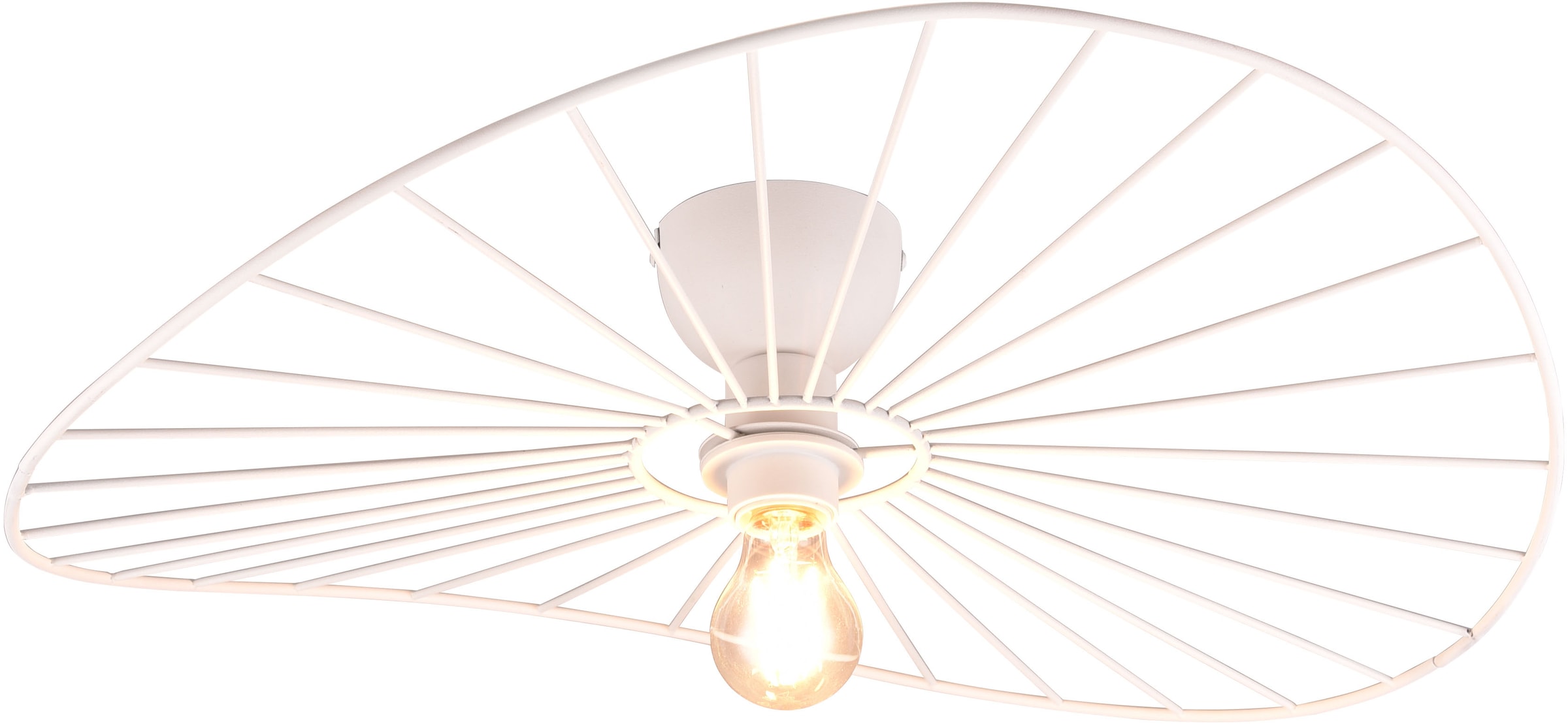 REALITY Leuchten Deckenleuchte »CHAPEAU, Deckenlampe exkl 1xE27 max 40W Ø60cm Schlafzimmer Deckenlampe«, 1 flammig, Leuchtmittel E27 | Leuchtmittel wechselbar, Lampenschirm aus filigranen Metallstreben sorgt für Schatten Effekte