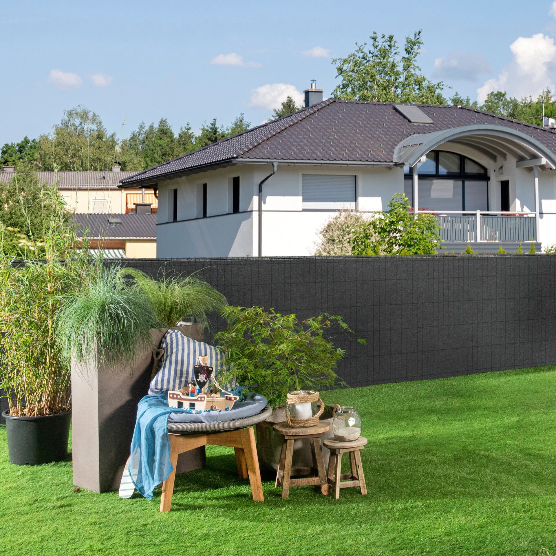 Windhager Sichtschutzzaunmatten, winddurchlässiges, recycelbares Kunststoffgewebe, UV-stabil, L: 25 m
