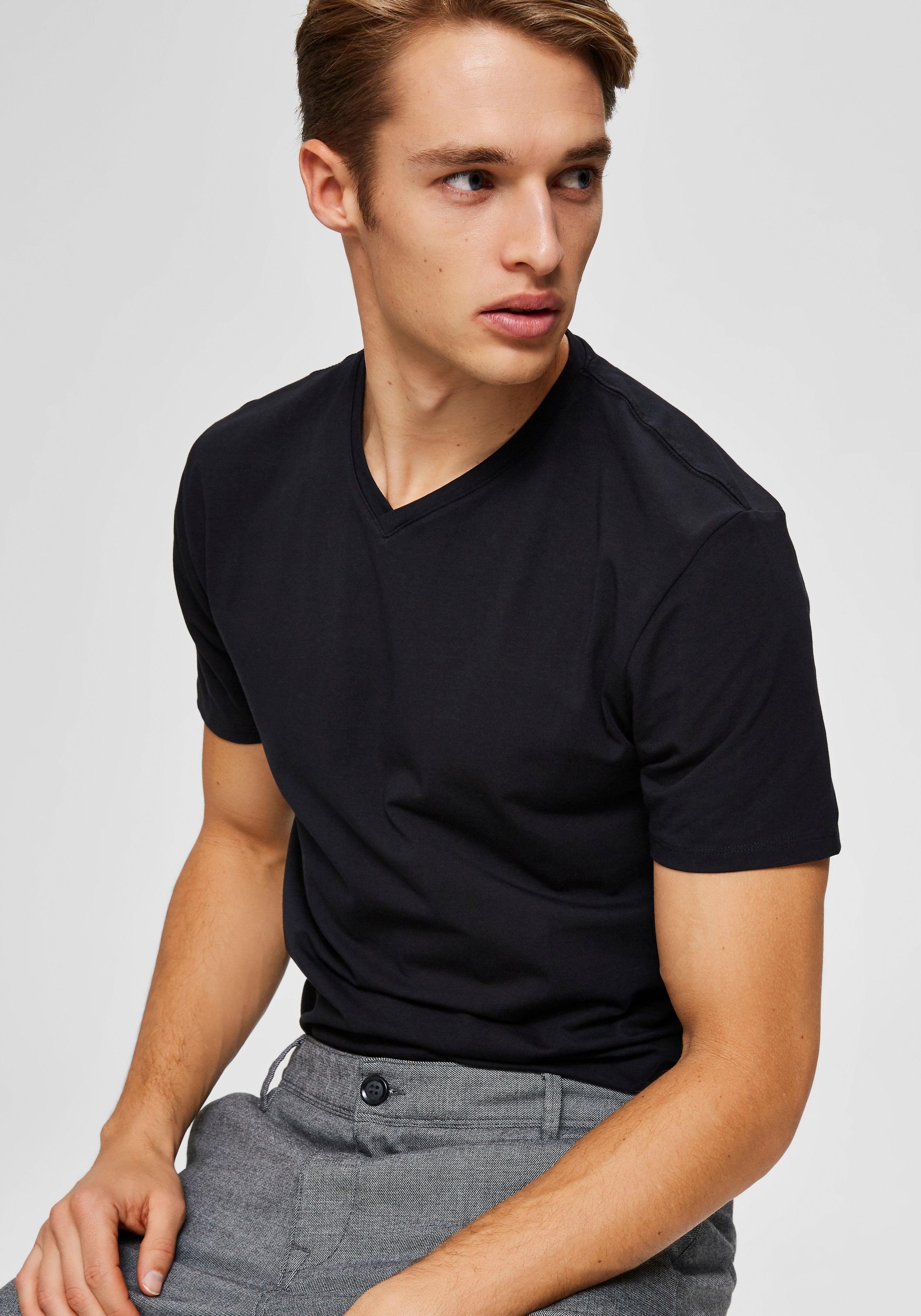 SELECTED HOMME V-Shirt »SLHNEWPIMA SS V-NECK TEE B NOOS«