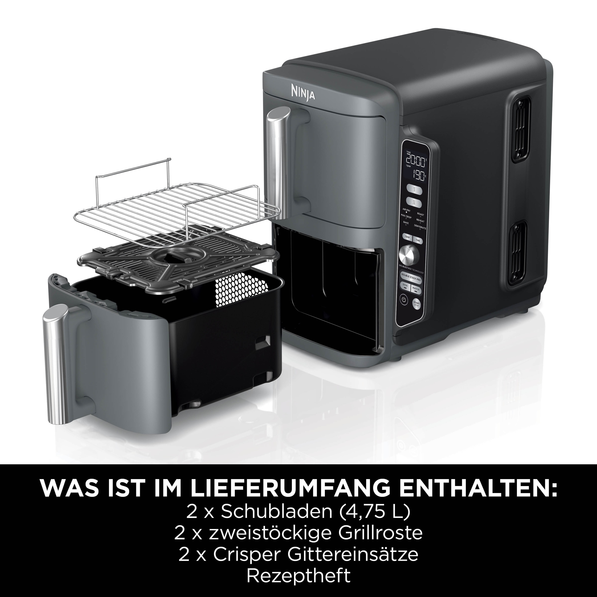 NINJA Heißluftfritteuse "SL400EU Double Stack XL" 2470 W günstig online kaufen