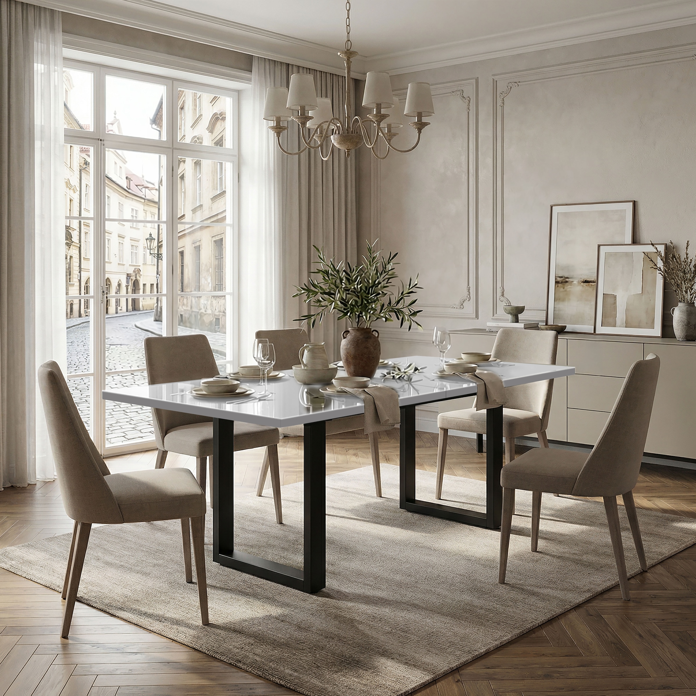 Mäusbacher Esstisch Esstisch ausziehbar auf 210 cm, eckige Tischform, Gestell U-Form