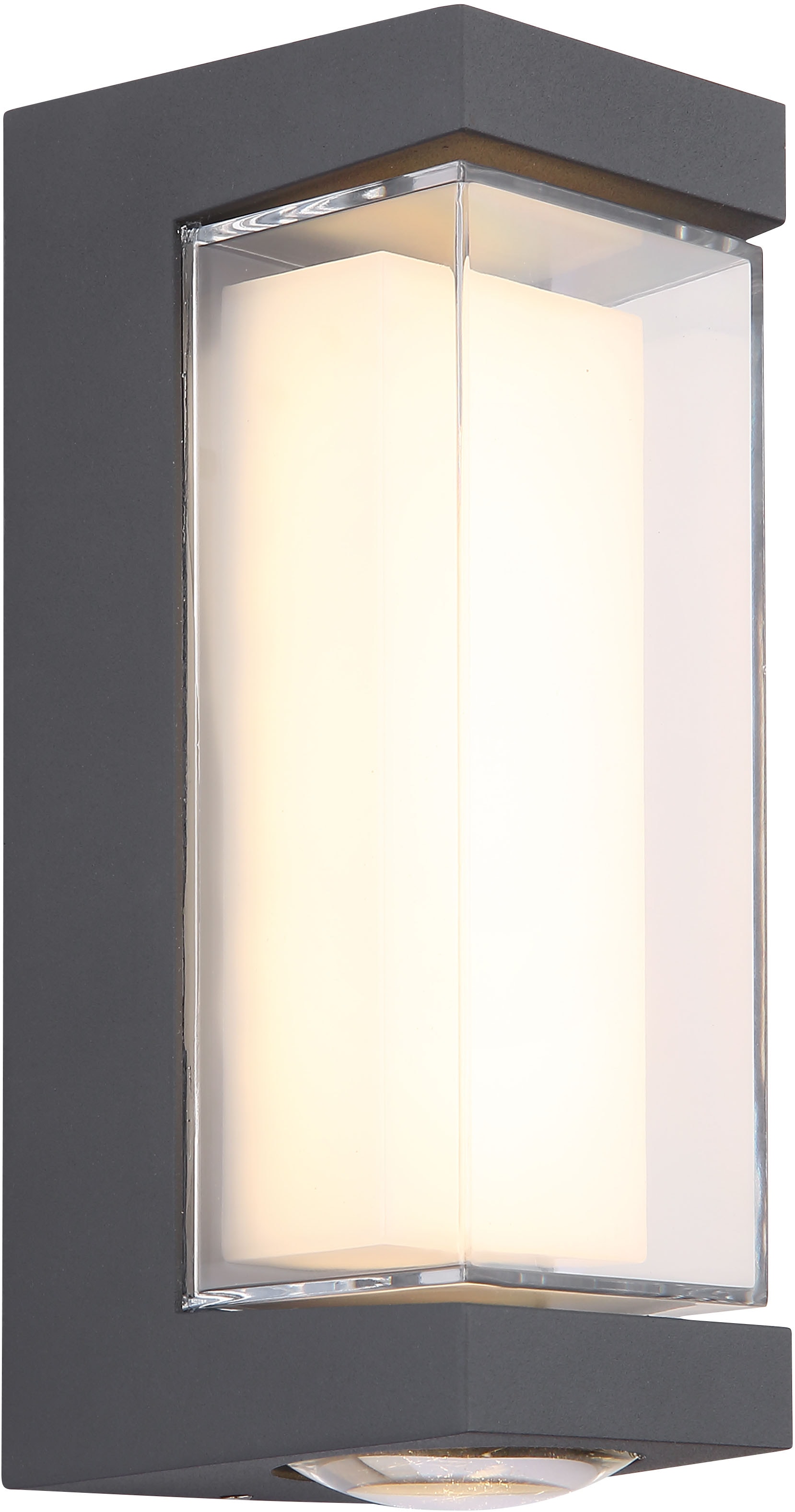 GLOBO LIGHTING LED Außen-Wandleuchte »PLIXON«, Leuchtmittel LED-Modul | LED fest integriert, Außenbereich/IP54/3000K/Kunststoff opal/anthrazit