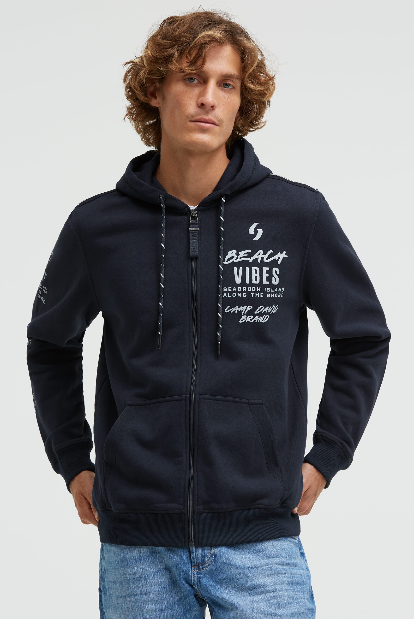 CAMP DAVID Kapuzensweatjacke aus Baumwolle günstig online kaufen