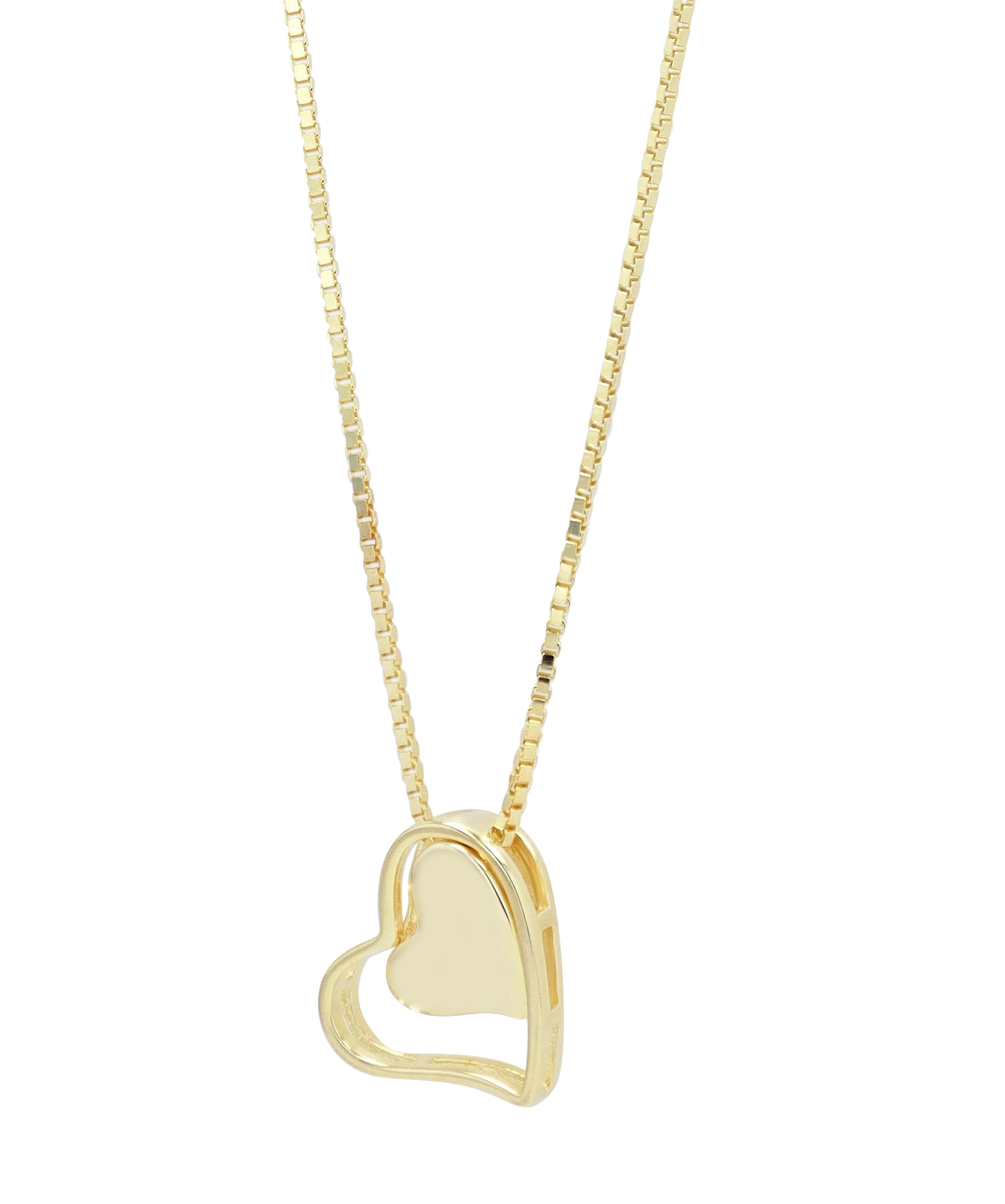 Kette ohne Anhänger ADELIA´S "Damen Halskette mit Anhänger – Herz aus 925 Silber", gold, Halsketten, Damen, 45cm, Silber 925 (Sterlingsilber), Ideal zum Verschenken – schlicht und stilvoll