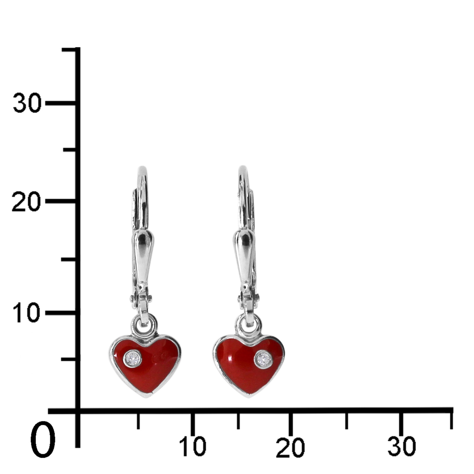Ostsee-Schmuck Little Heart Earrings Red 2