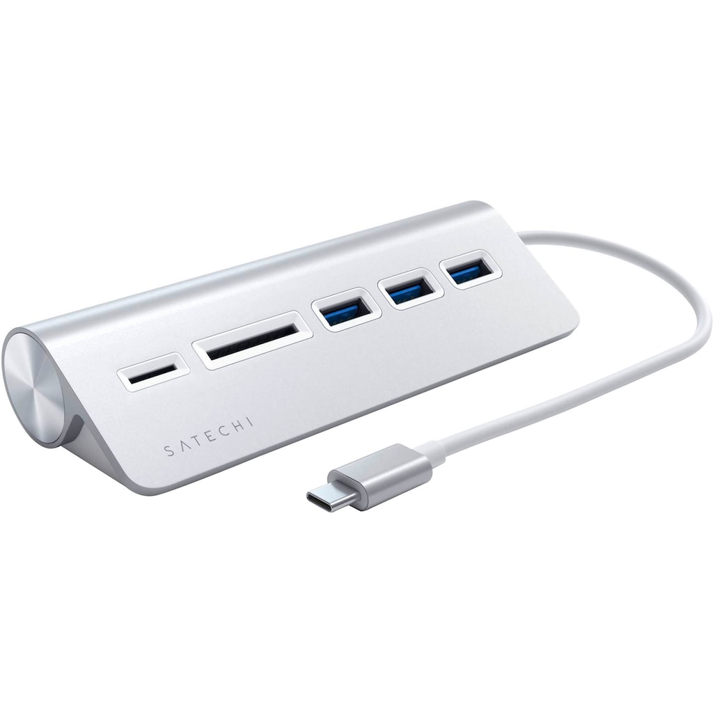 Satechi USB-Adapter »Type-C Aluminum USB Hub & Card Reader«, USB 3.0 Typ A zu USB Typ C