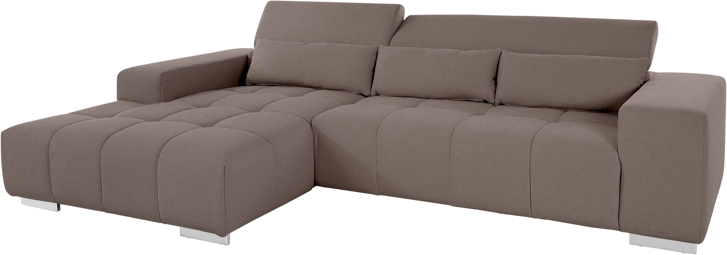 COTTA Ecksofa »Orion L-Form«, mit Kopfteilverstellung & 3 Nierenkissen