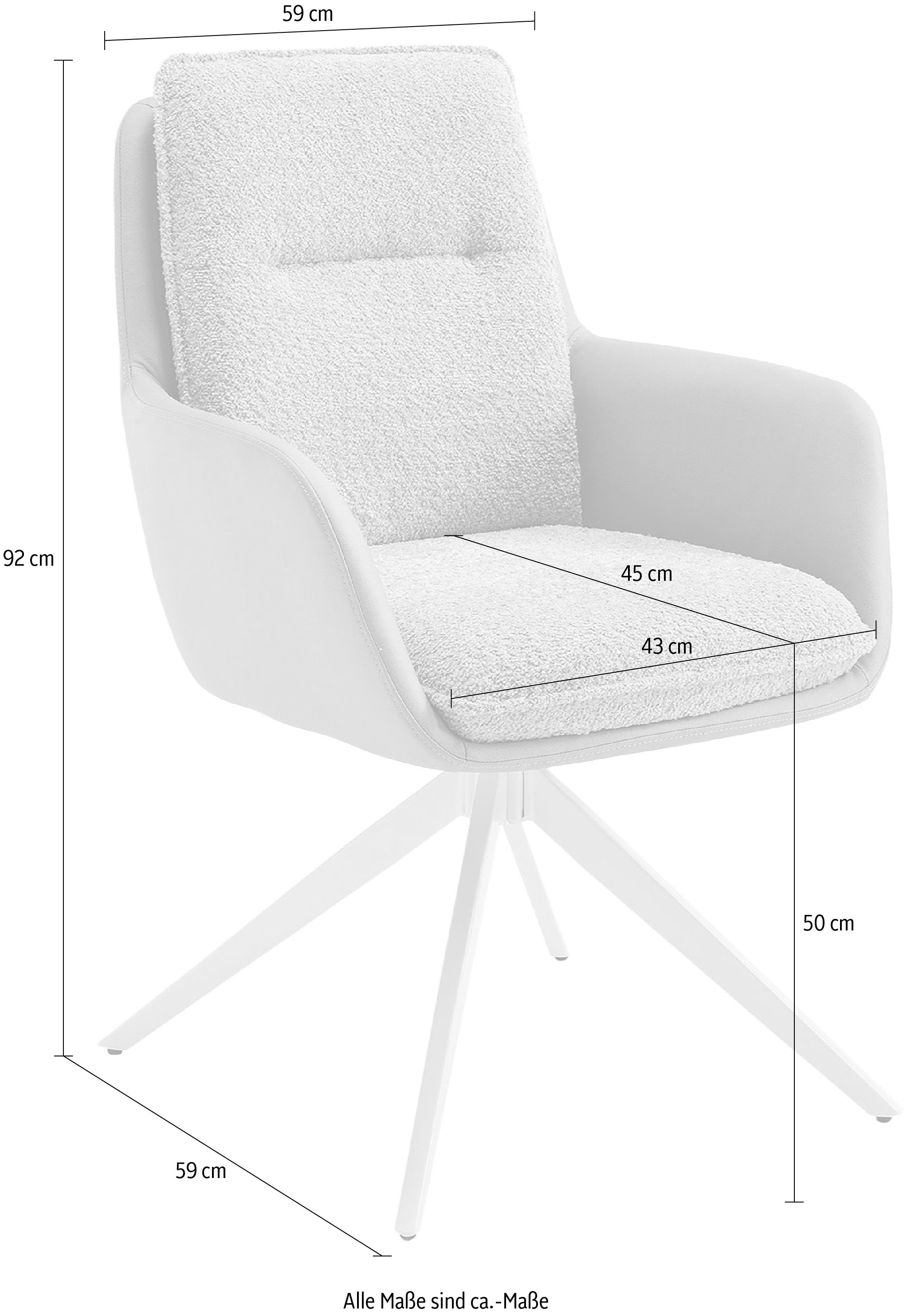 Home affaire Esszimmerstuhl »Taragona«, (Set), 2 St., Boucle, verschiedene Gestelle in Holz oder Metall