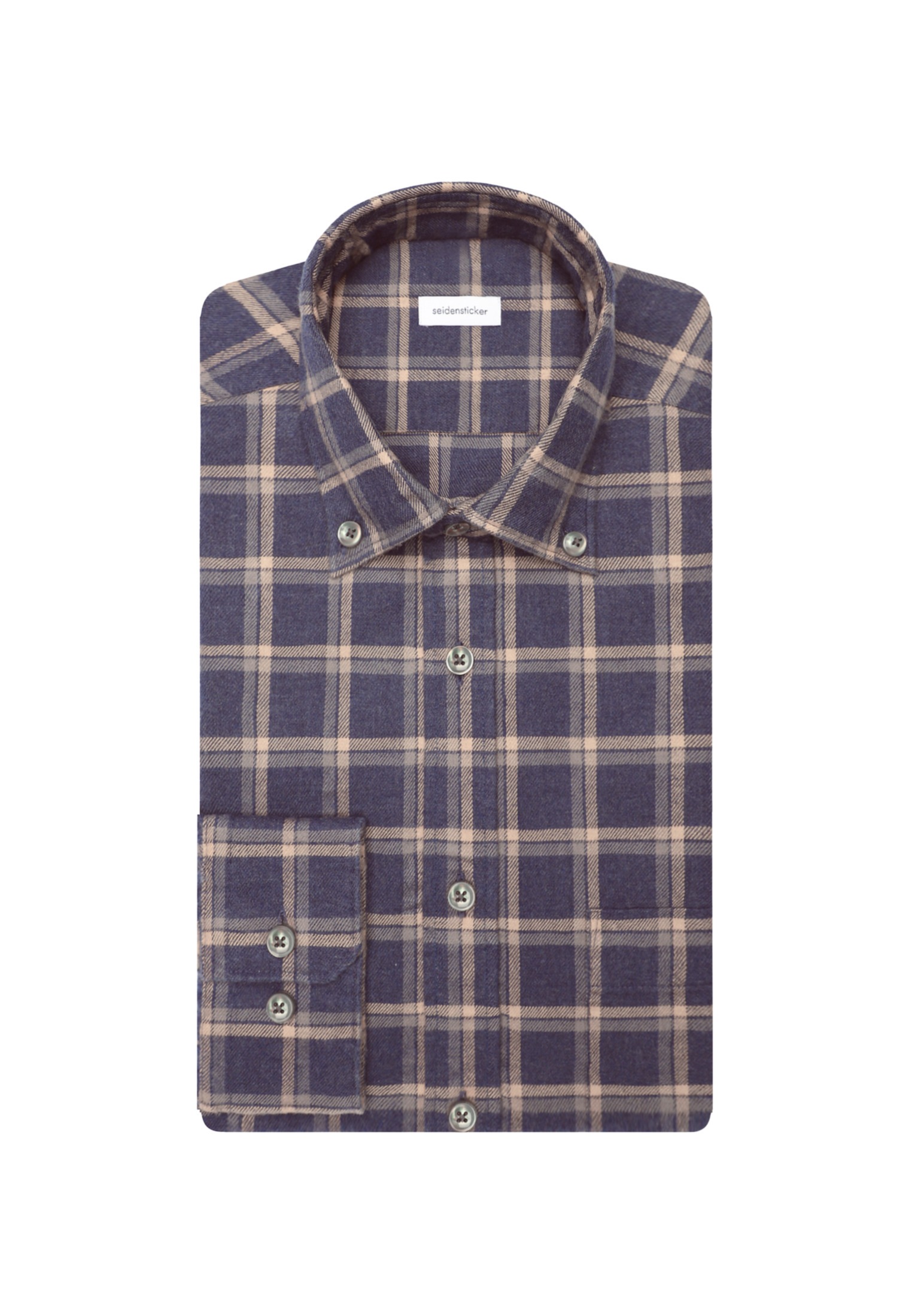 seidensticker Businesshemd »Schwarze Rose«, Slim Langarm Button-Down-Kragen Karo