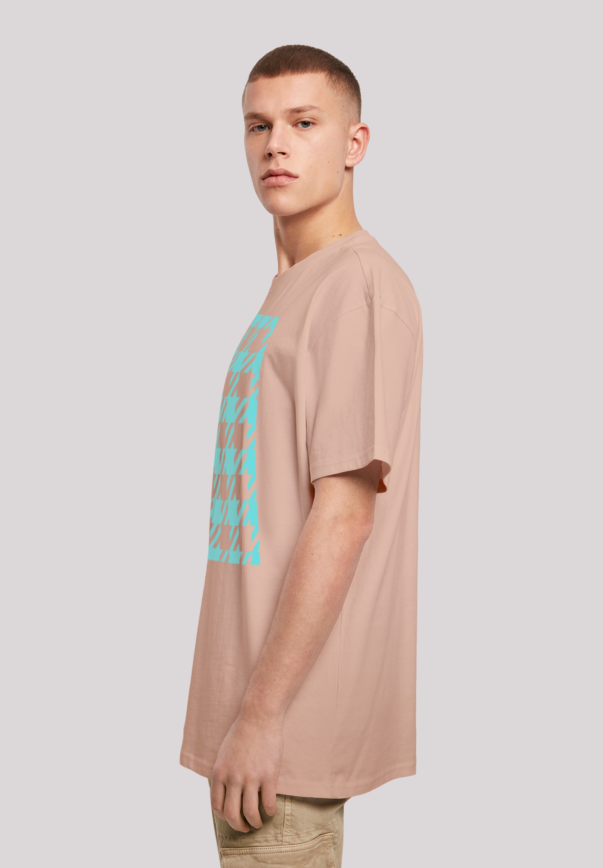 F4NT4STIC T-Shirt »Hahnentritt Karo blau«, Print