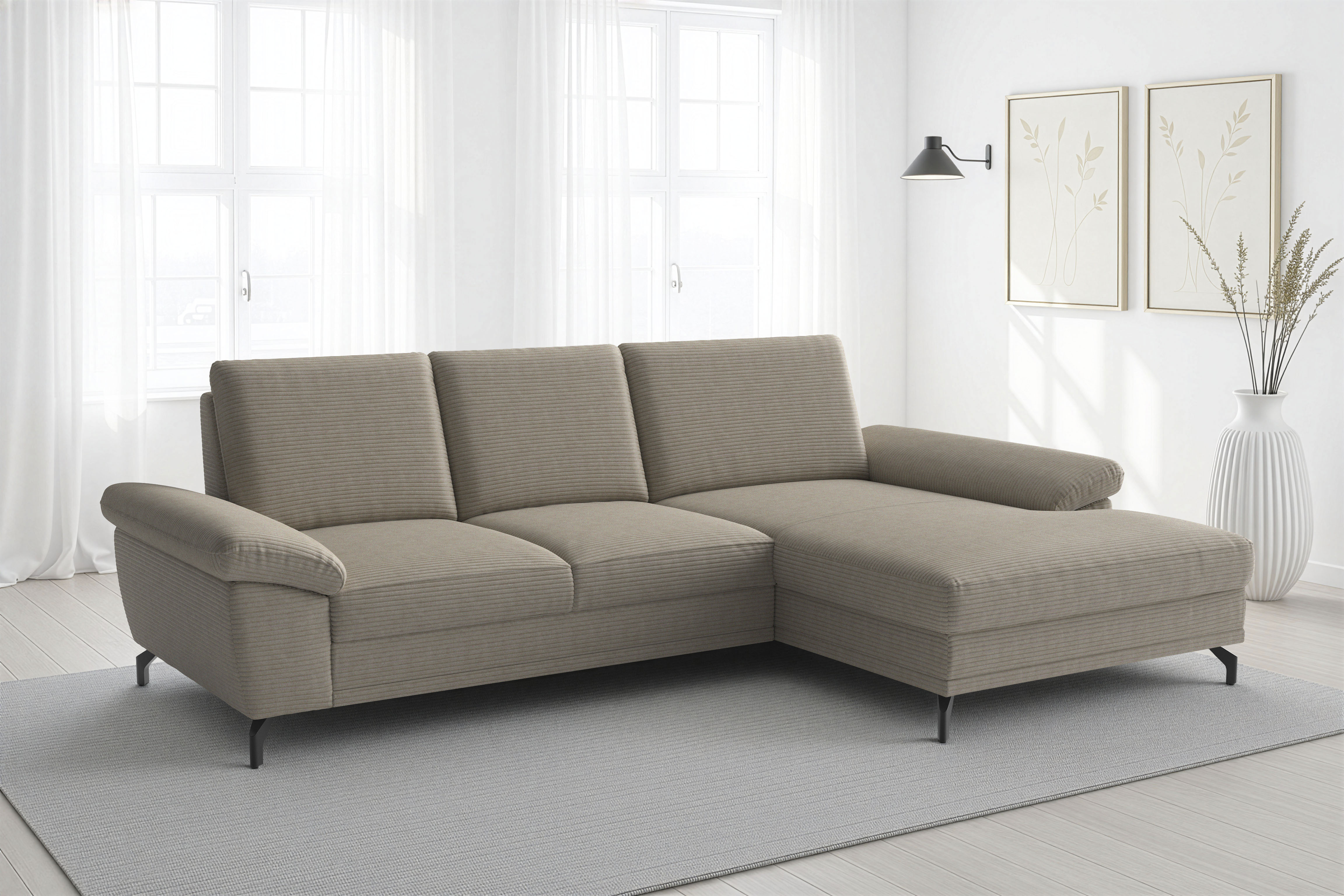 sit&more Ecksofa "Chelsea L-Form, B: 264 cm, Armteil- & Sitztiefenverstellung" optional Schlaffunktion und Bettkasten