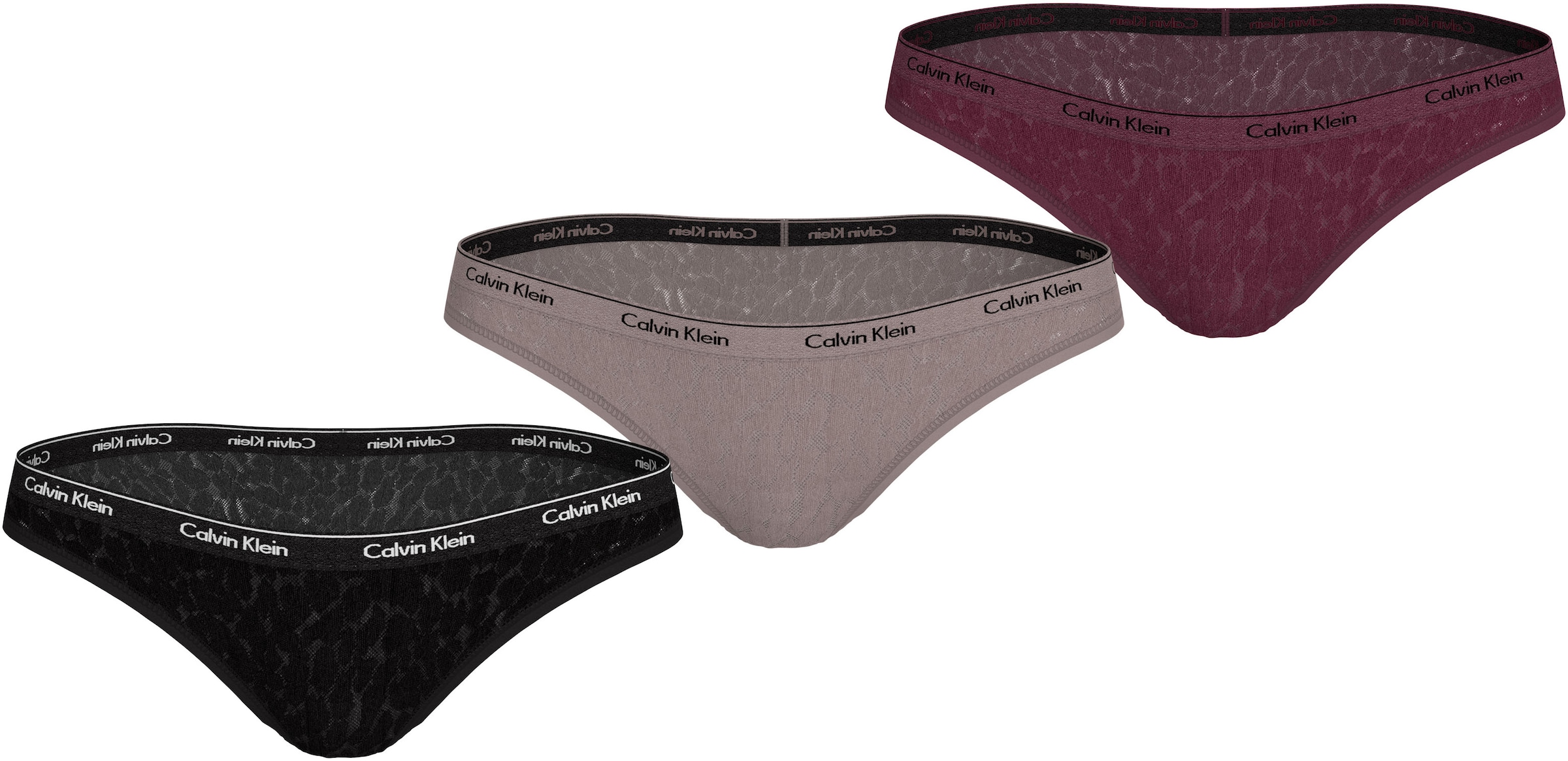 Calvin Klein Underwear Bikinislip "3 PACK BIKINI (LOW-RISE)", (Packung, 3 St., 3er-Pack), mit CK-Logo am Bund