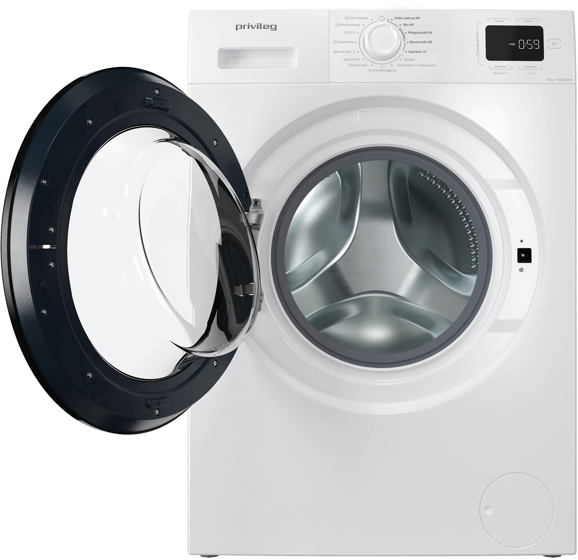Privileg Waschmaschine MY TIME »PWF 874A MY TIME DE«, 8 kg, 1400 U/min, Quick Cycles – 5 Programme in unter 1 Stunde