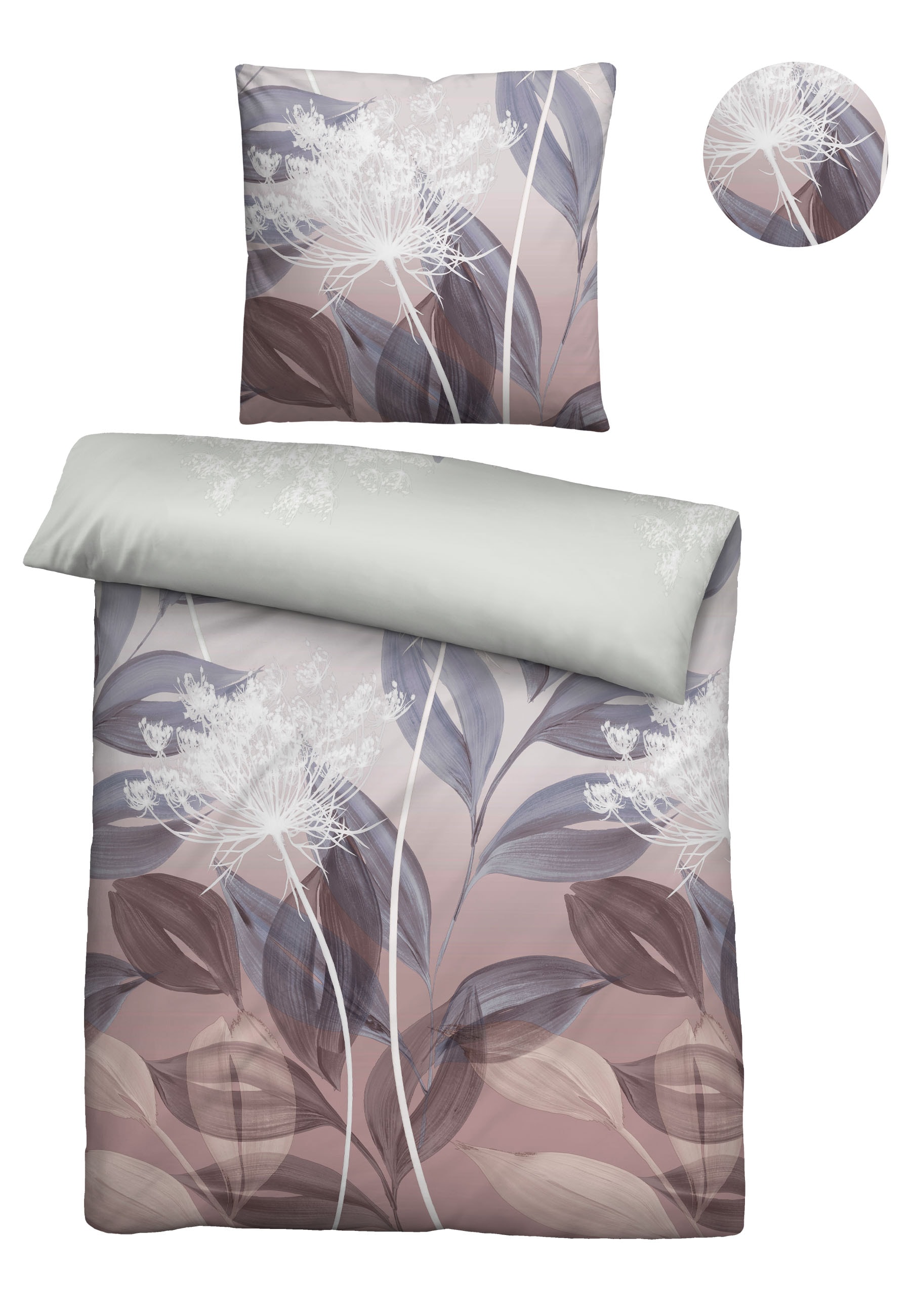 Biberna Bettwäsche »0004100« 2 Stk. wohlig warm + weich, pflegeleicht, 100% Baumwolle, Reißverschluss