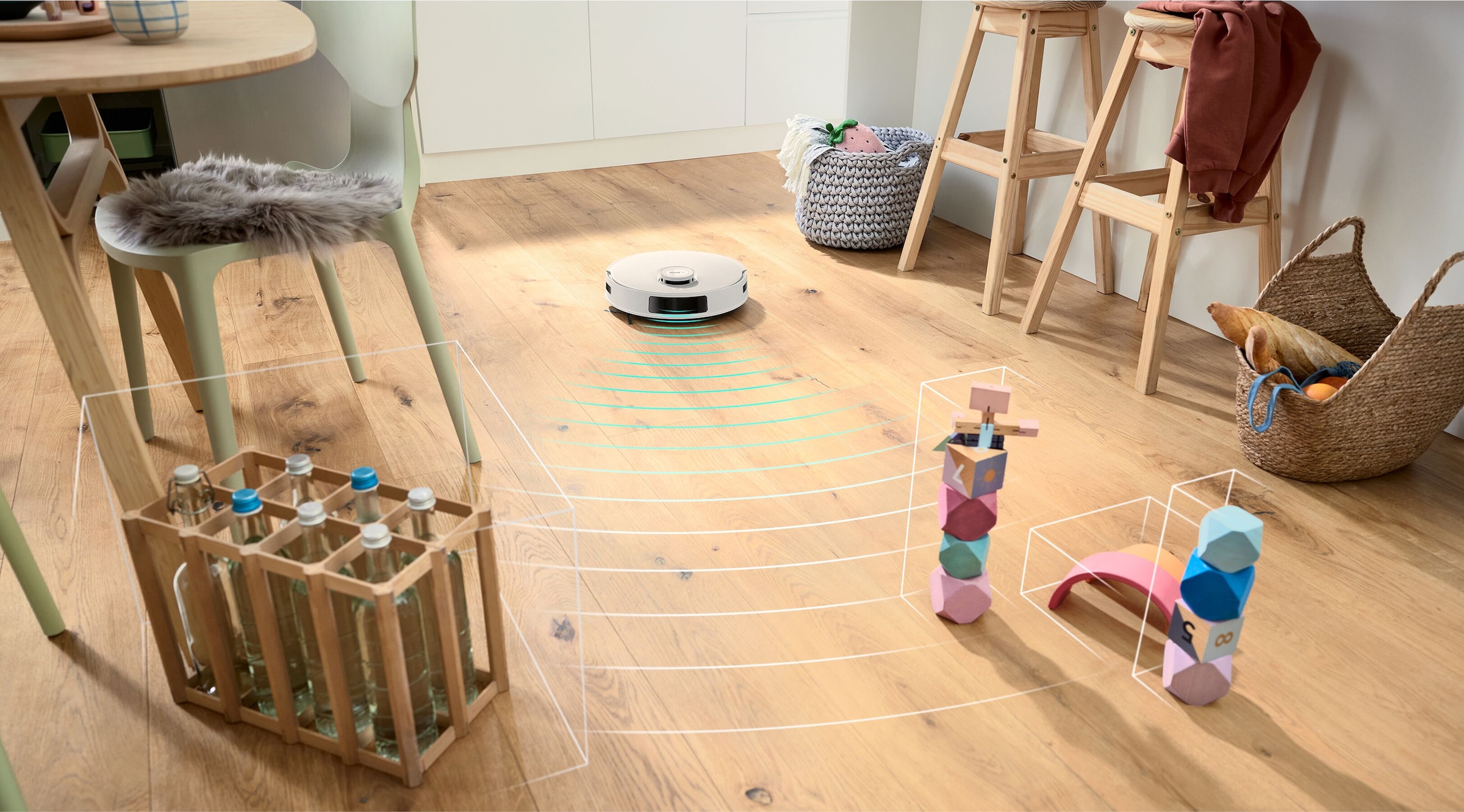 BOSCH Saugroboter »Spotless + BCRD1W, Saugroboter mit Wischfunktion, 11.000 Pa Saugkraft«, Trocken-Servicestation, Infrarot Navigation, Carbon Bürste