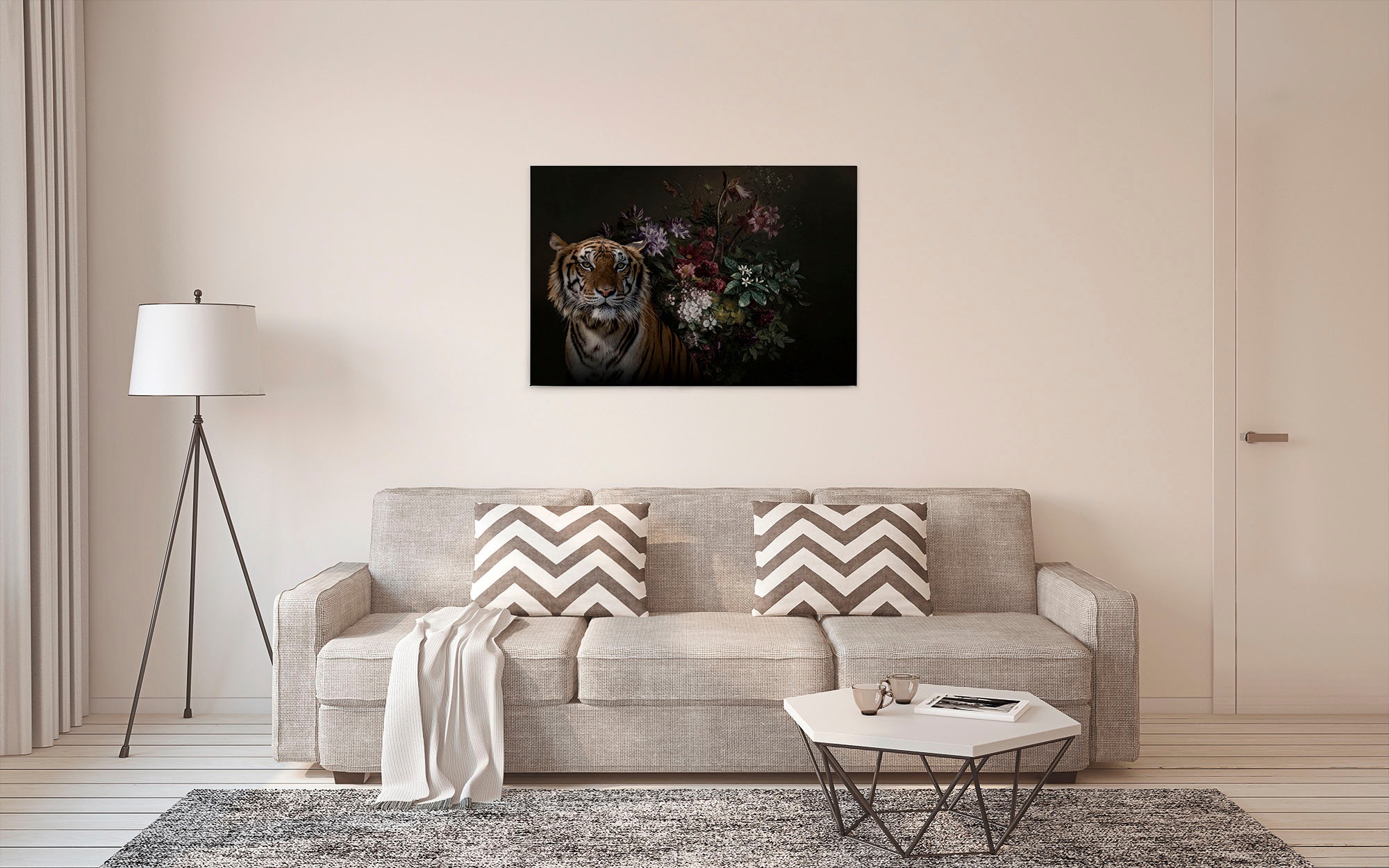 A.S. Création Leinwandbild »wildlife«, Kunst-Tiere-Kinder, (1 St.), Keilrahmen Bild Blumen Floral Rosen Leinwand-Bild Wohnzimmer modern