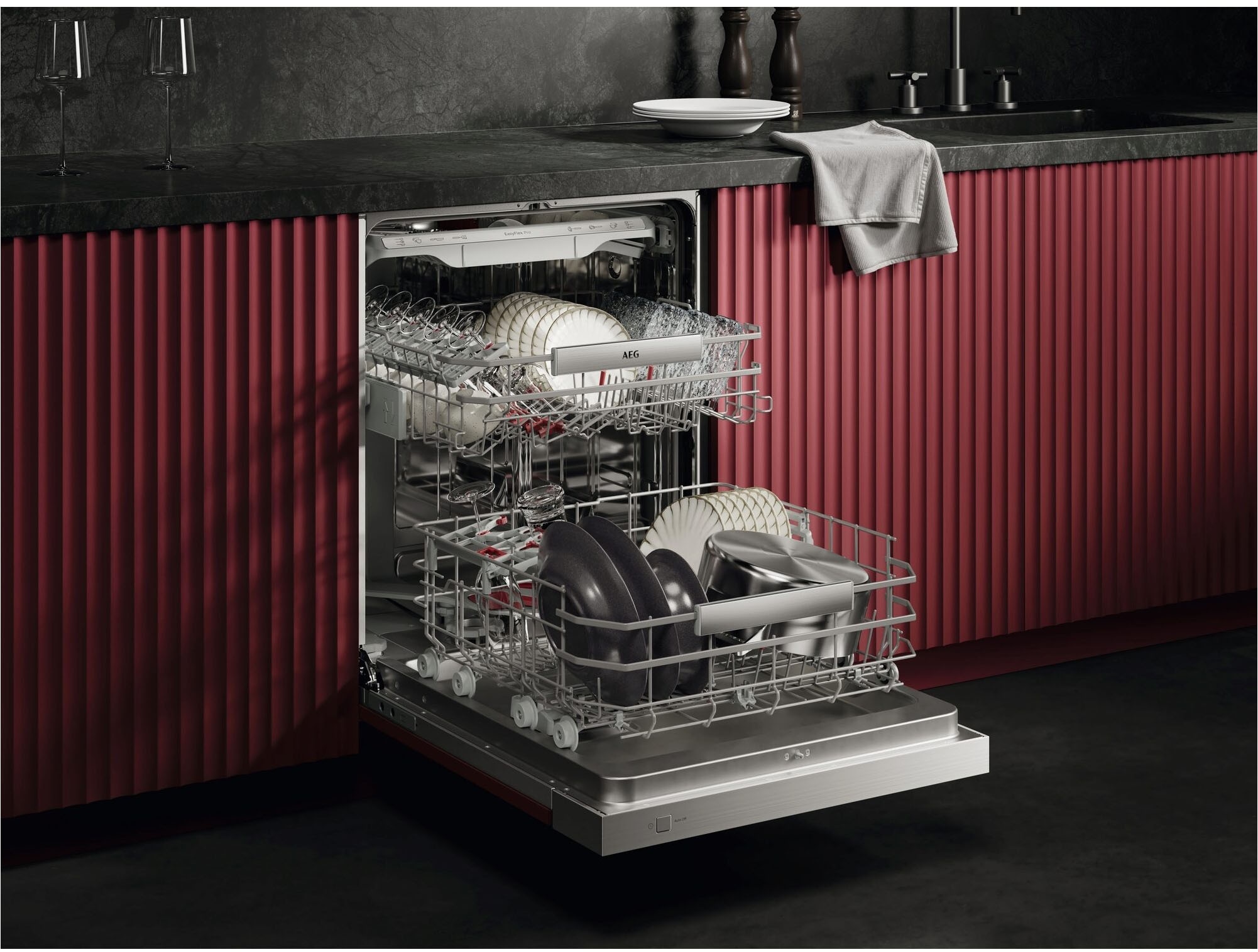 AEG teilintegrierbarer Geschirrspüler 9000 »GT9200X2SCM« Leise Spülmaschine 38 dB kraftvoll gegen Eingebranntes EEK A-10 %