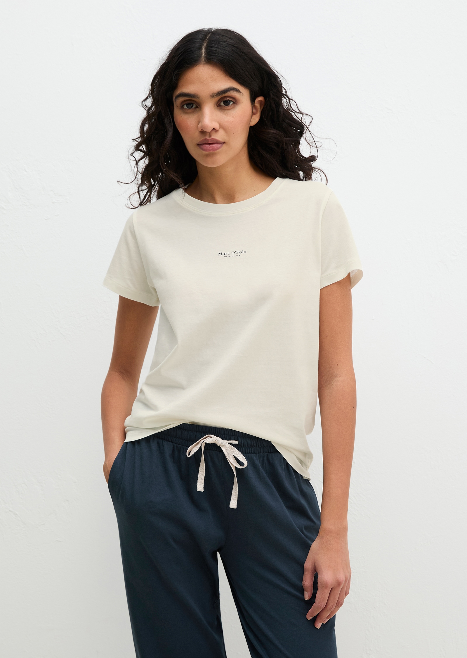 Marc OPolo Pyjamaoberteil "Mix N Match Cotton Top SS" mit Rundhalsausschnit günstig online kaufen