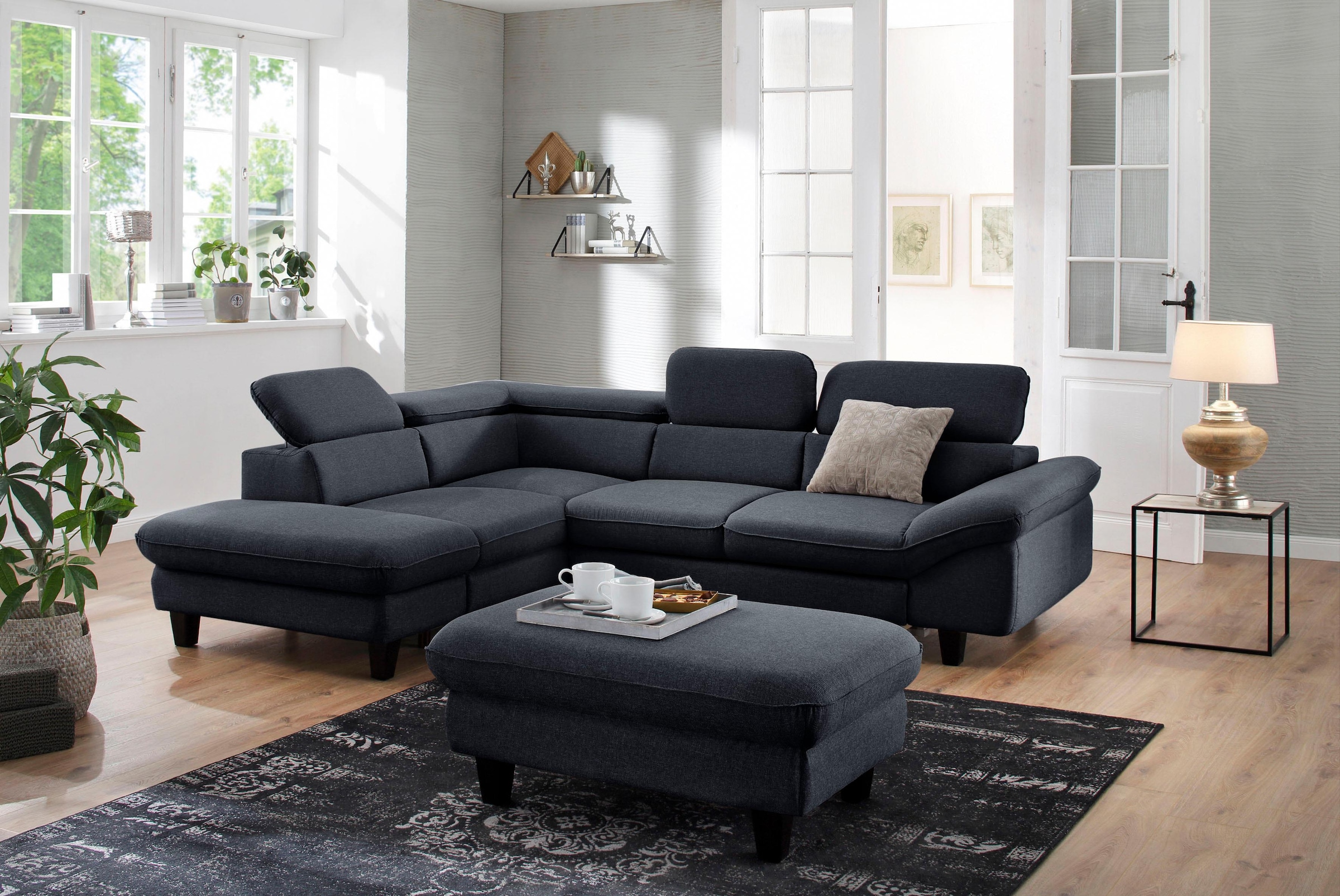 Home affaire Ecksofa »Pilot L-Form«, mit Kopfteilverstellung, wahlweise mit Bettfunktion & Bettkasten