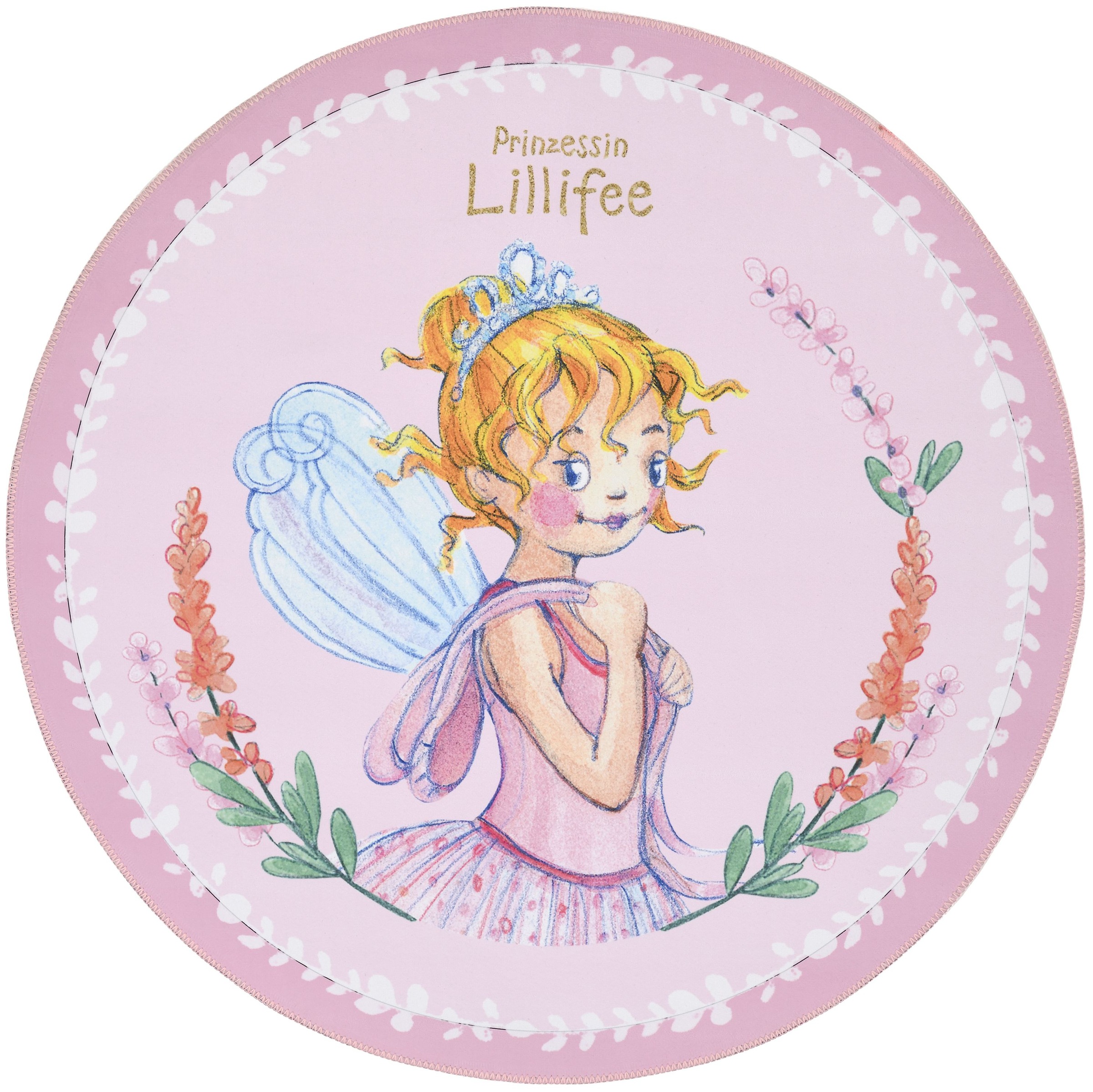 Prinzessin Lillifee Kinderteppich »Lillifee LI-133«, rund, 6 mm Höhe, bedruckt, niedliches Kindermotiv, Fee, Kinderzimmer