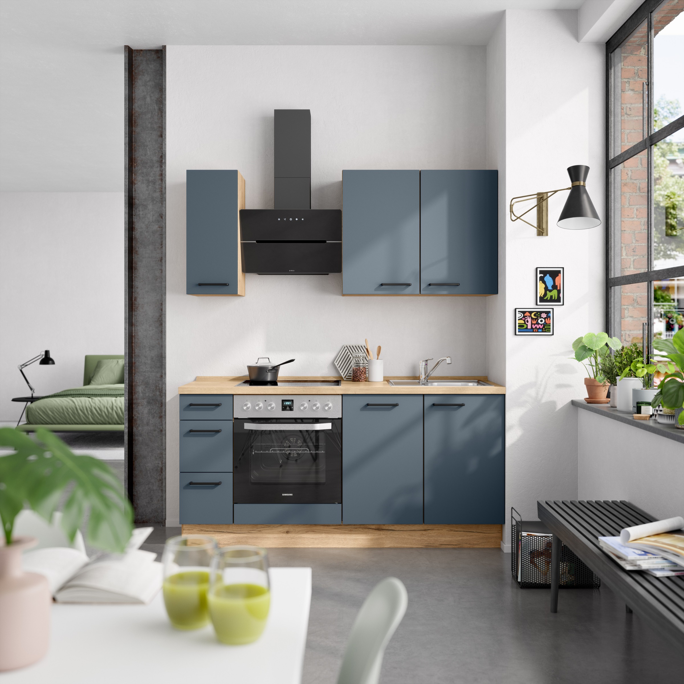 nobilia® Küchenzeile »"Easytouch II"«, vormontiert, Ausrichtung wählbar, Breite 180 cm, wahlw. mit E-Geräten