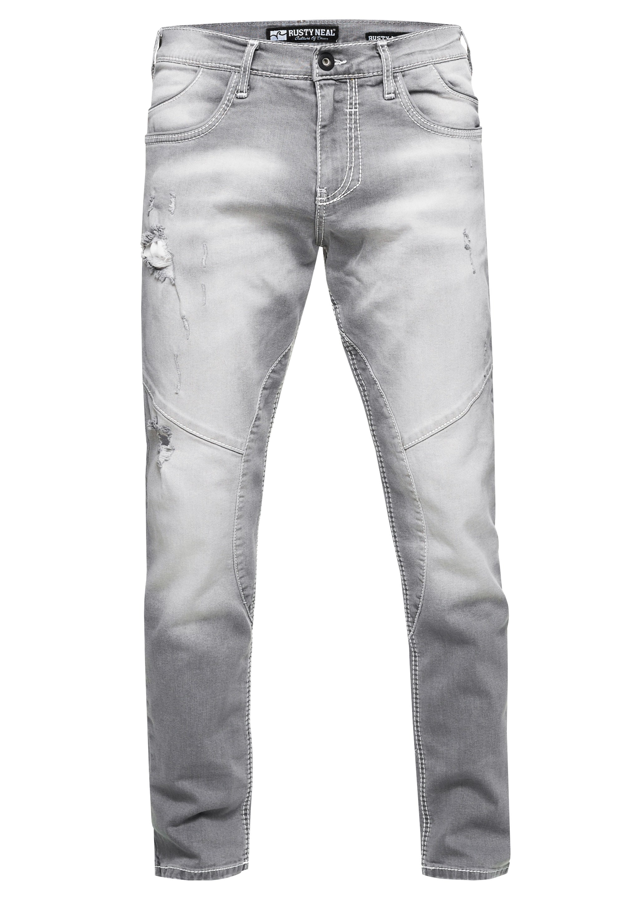 Rusty Neal Straight-Jeans »NISHO«, mit trendigen Used-Details