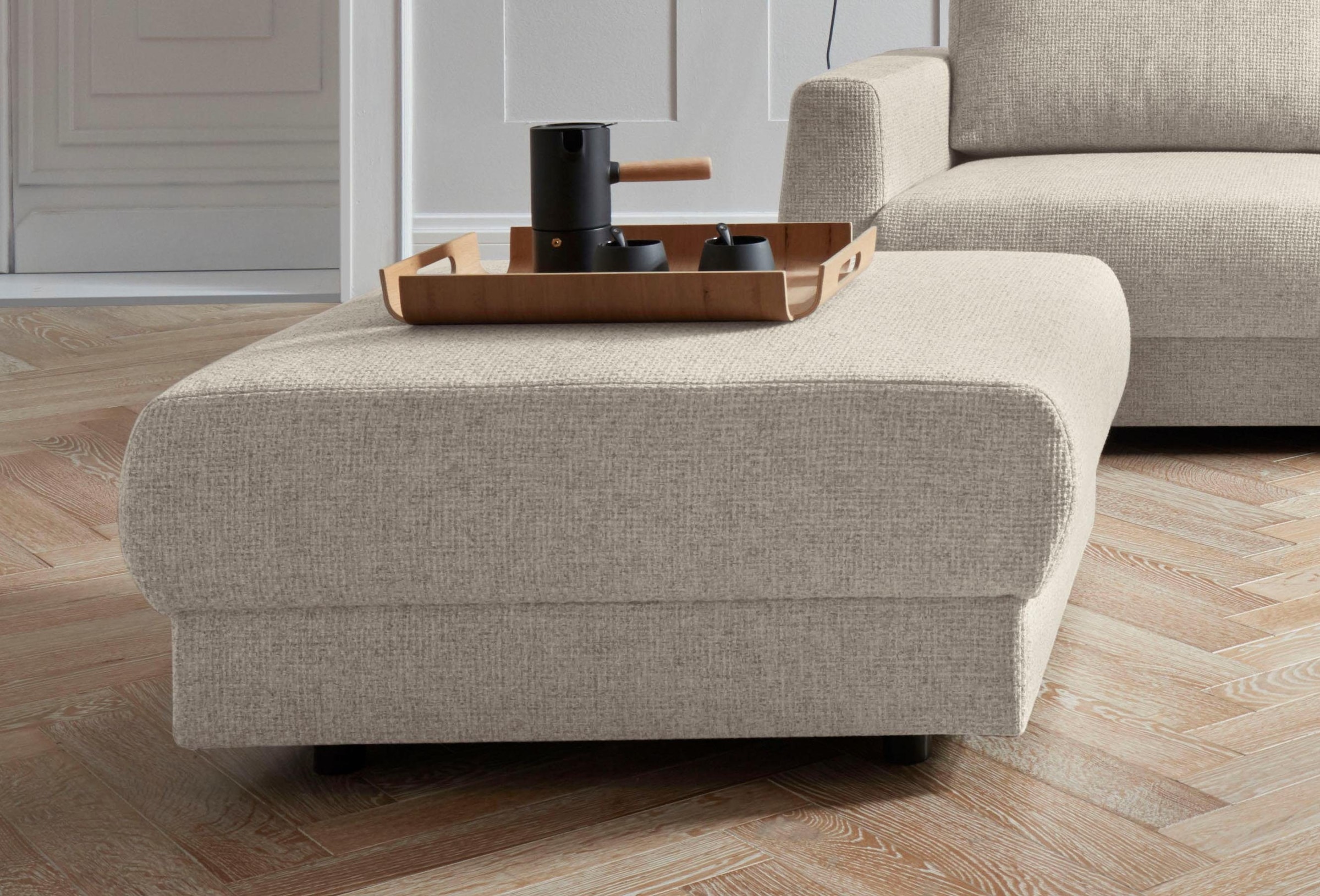 OTTO home Hocker "Hobro" in 3 Bezugsstoffen und vielen Farben
