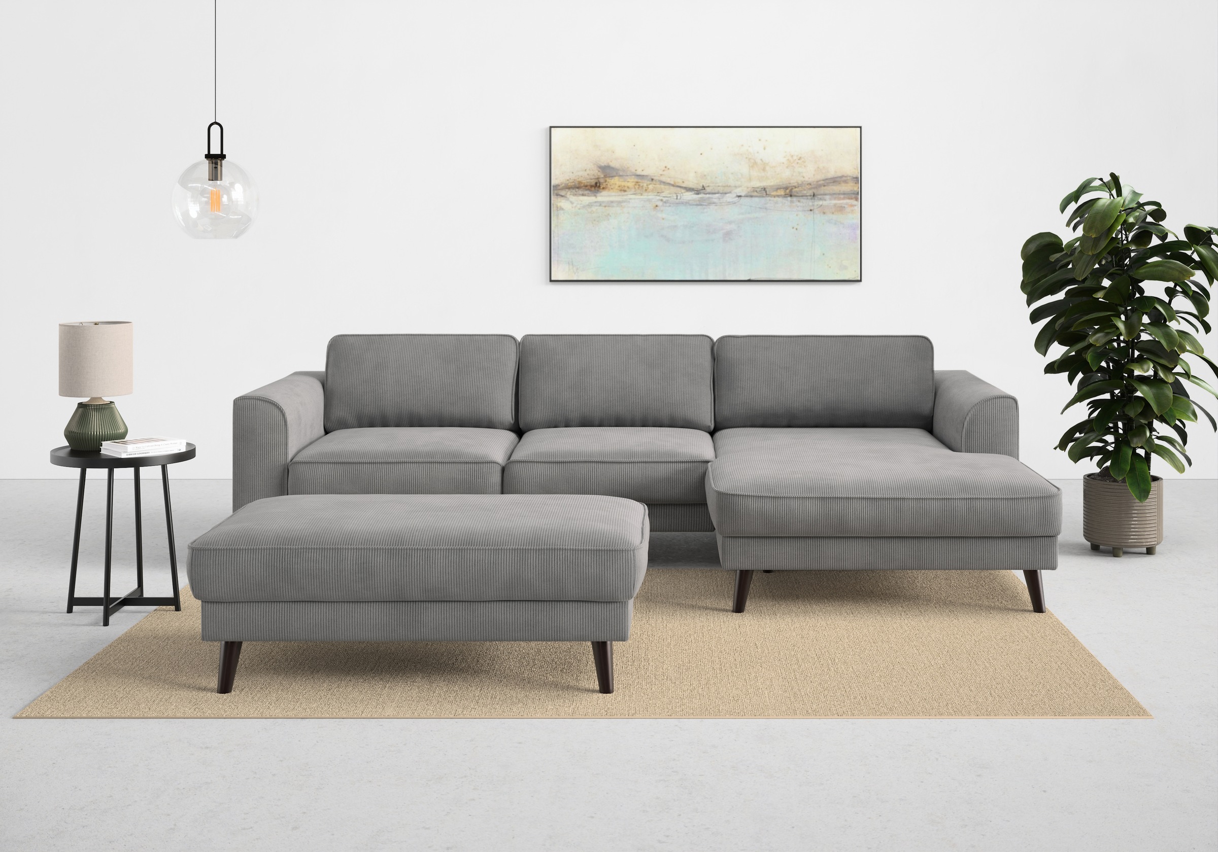 TRENDMANUFAKTUR Ecksofa »Lumber Jack, elegantes Designsofa, zeitlos modern, hoher Sitzkomfort«, wahlweise mit Bettfunktion u. Bettkasten, L-Form