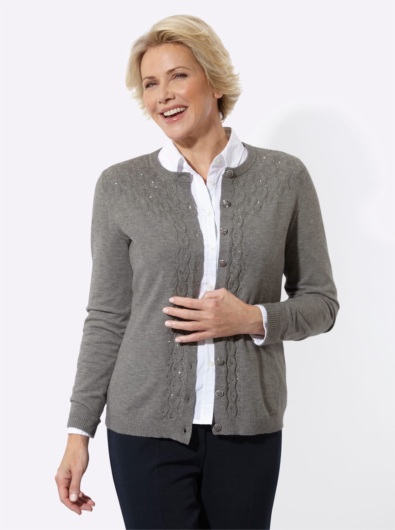 Classic Ajourstrickjacke