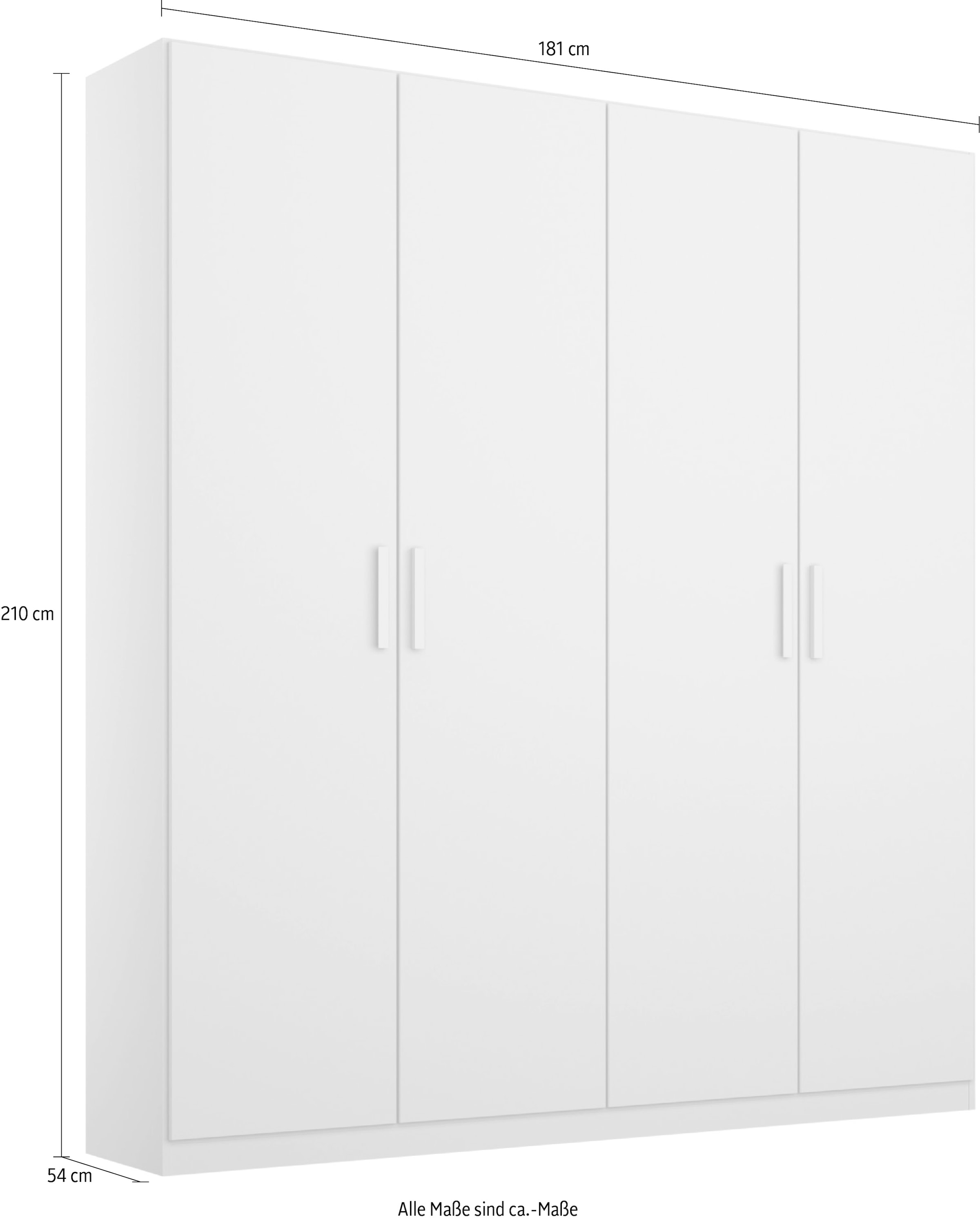 rauch Drehtürenschrank »Kleiderschrank Schrank Garderobe KOLUNA mit Dekor-Front«, inkl. 2 Innenschubladen sowie extra Einlegeböden MADE IN GERMANY