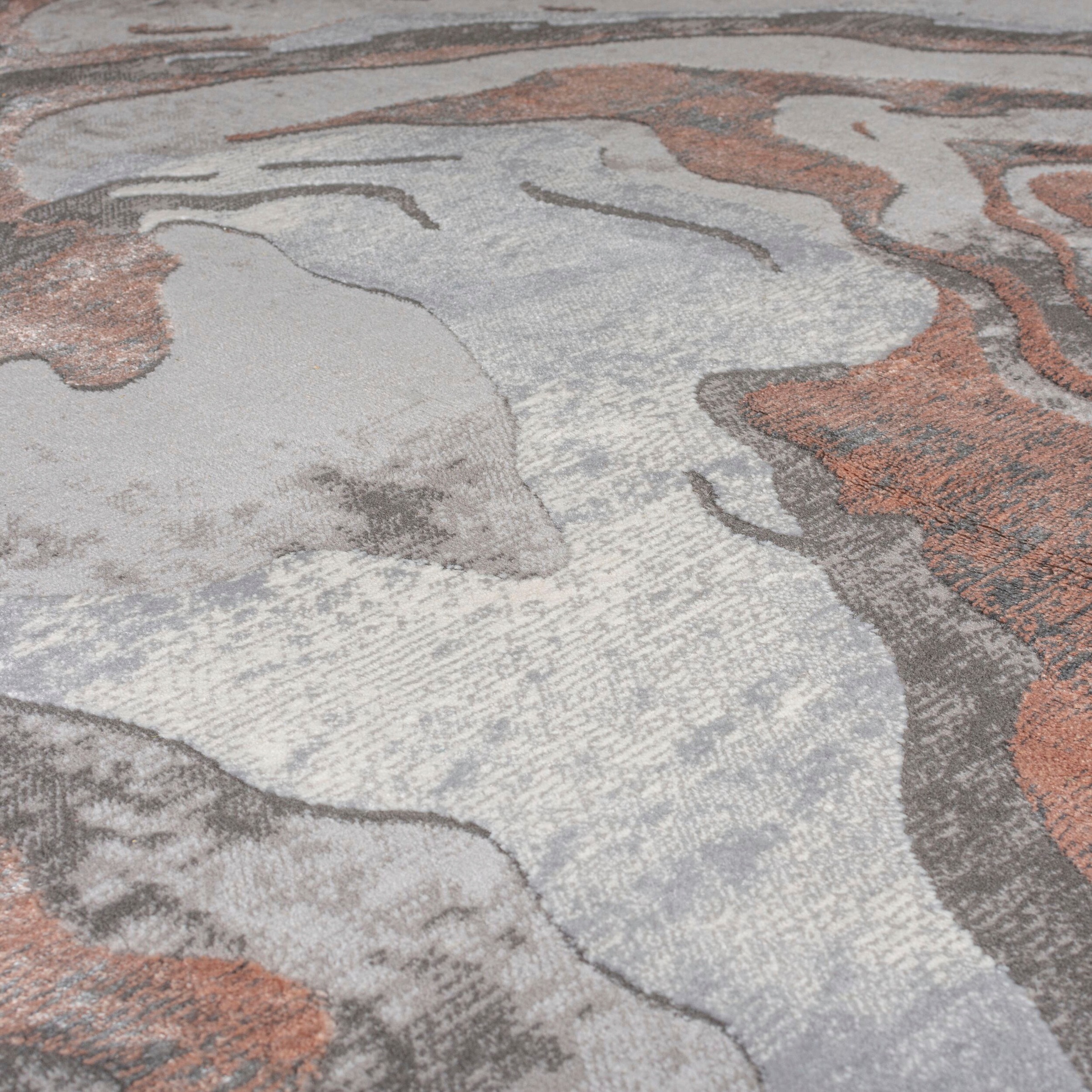 Teppich FLAIR RUGS "Marbled", rosa (rosé), B:120cm H:12mm L:170cm, Kunstfaser, Teppiche, Teppich, dezenter Glanz, mehrfarbig, modernes Marmor-Design 3