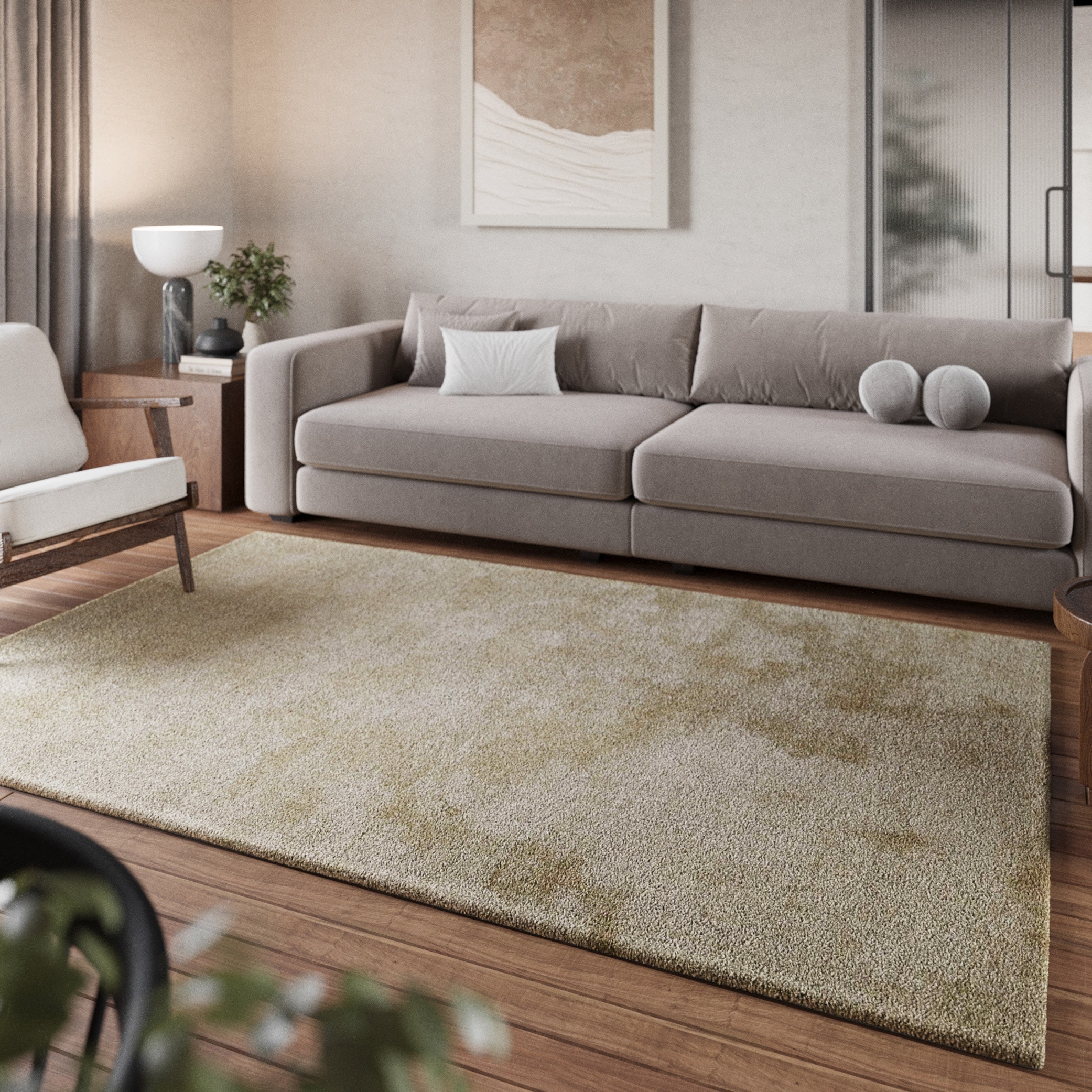 Homie Living Teppich »Pisa«, rund, 25 mm Höhe, Hochflor, Microfaser, uni, weich, Shaggy, Wohnzimmer, Schlafzimmer
