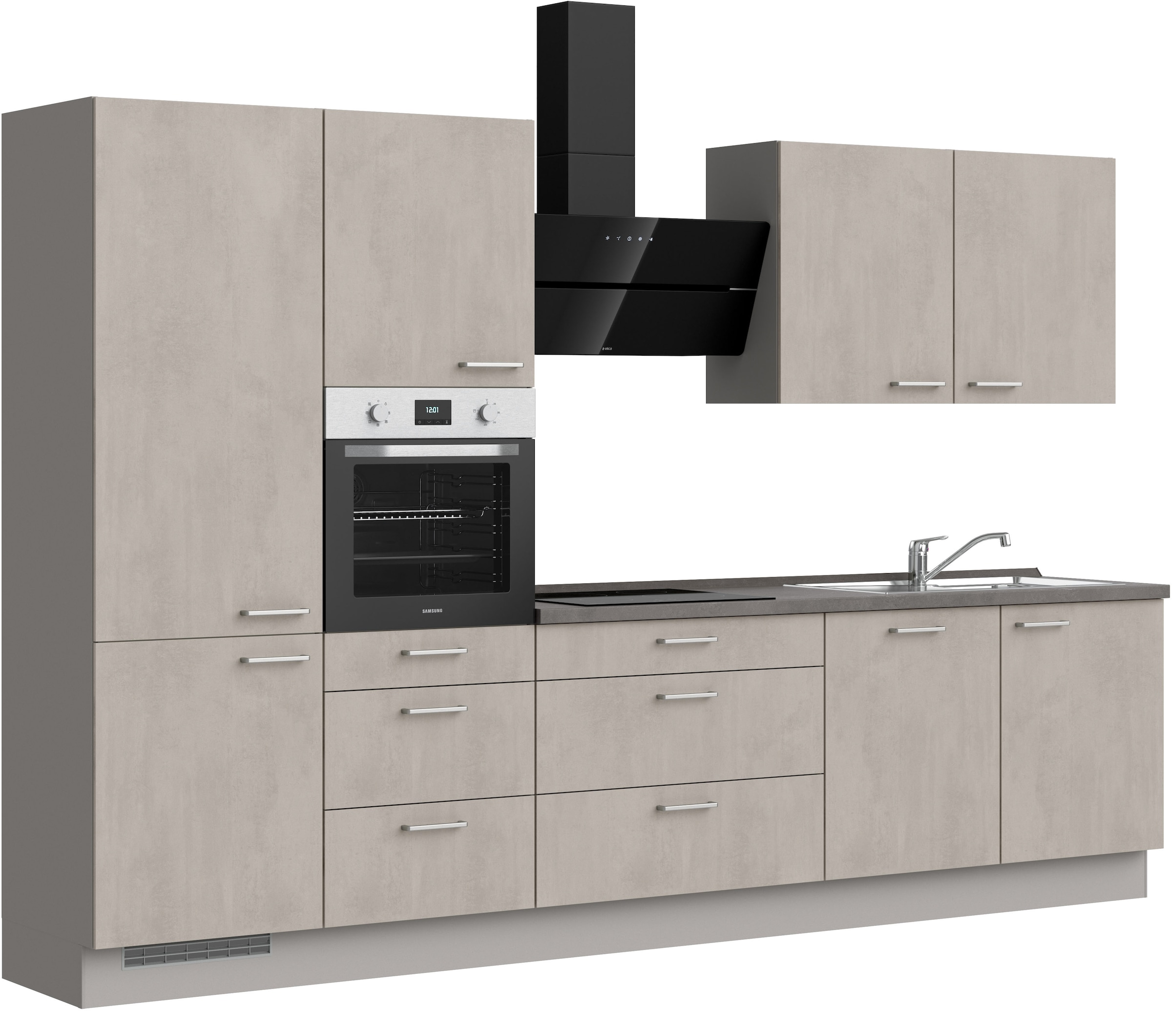 nobilia® Küchenzeile »"Riva premium"«, vormontiert, Ausrichtung wählbar, Breite 330 cm, mit E-Geräten
