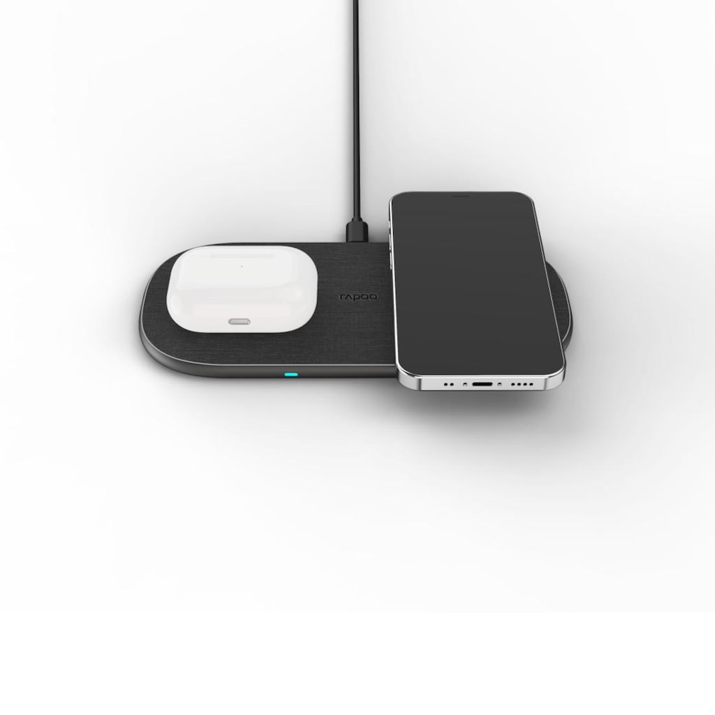 Rapoo Wireless Charger »XC260 Kabelloses Qi-Dual-Ladepad, 20W, grau«