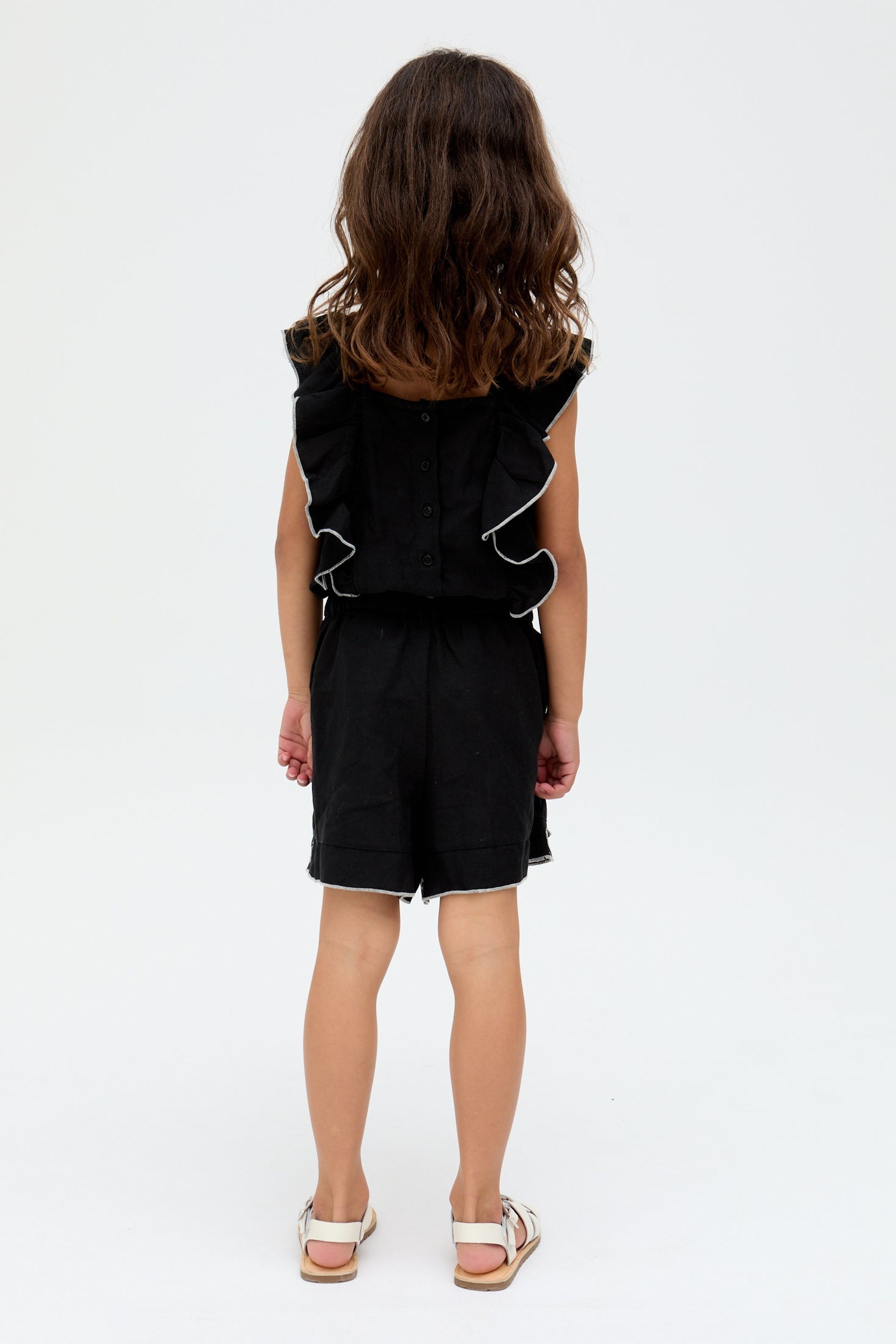 RAFFYA Jumpsuit »Philo Ruffle Neck Embroidered Playsuit Mädchen«