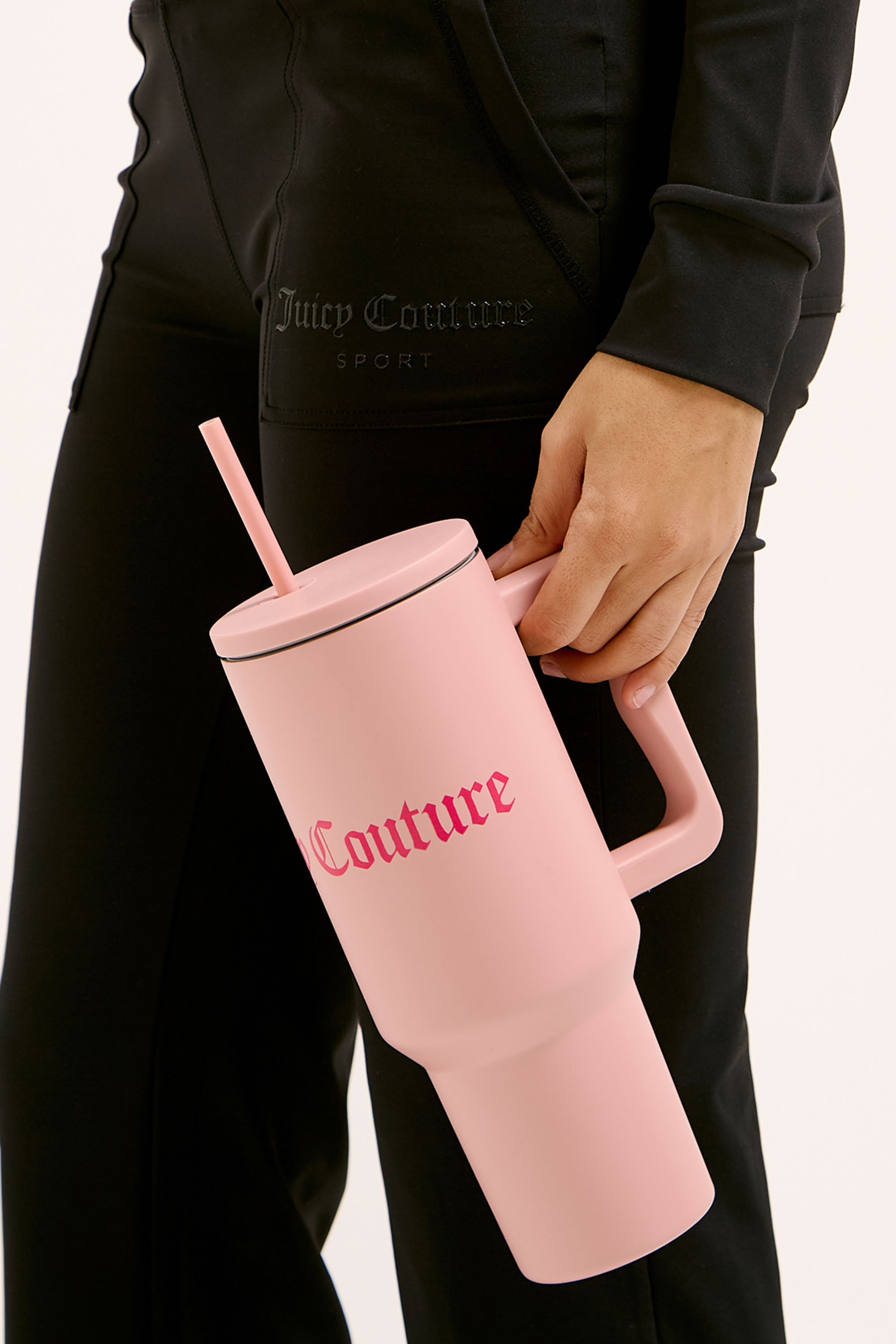 Juicy Couture Thermobecher »STEEL TUMBLER WITH STRAW Unisex«, Getränkebecher, große Tasse, mit Strohhalm, heiß kalt, Edelstahl, Sale