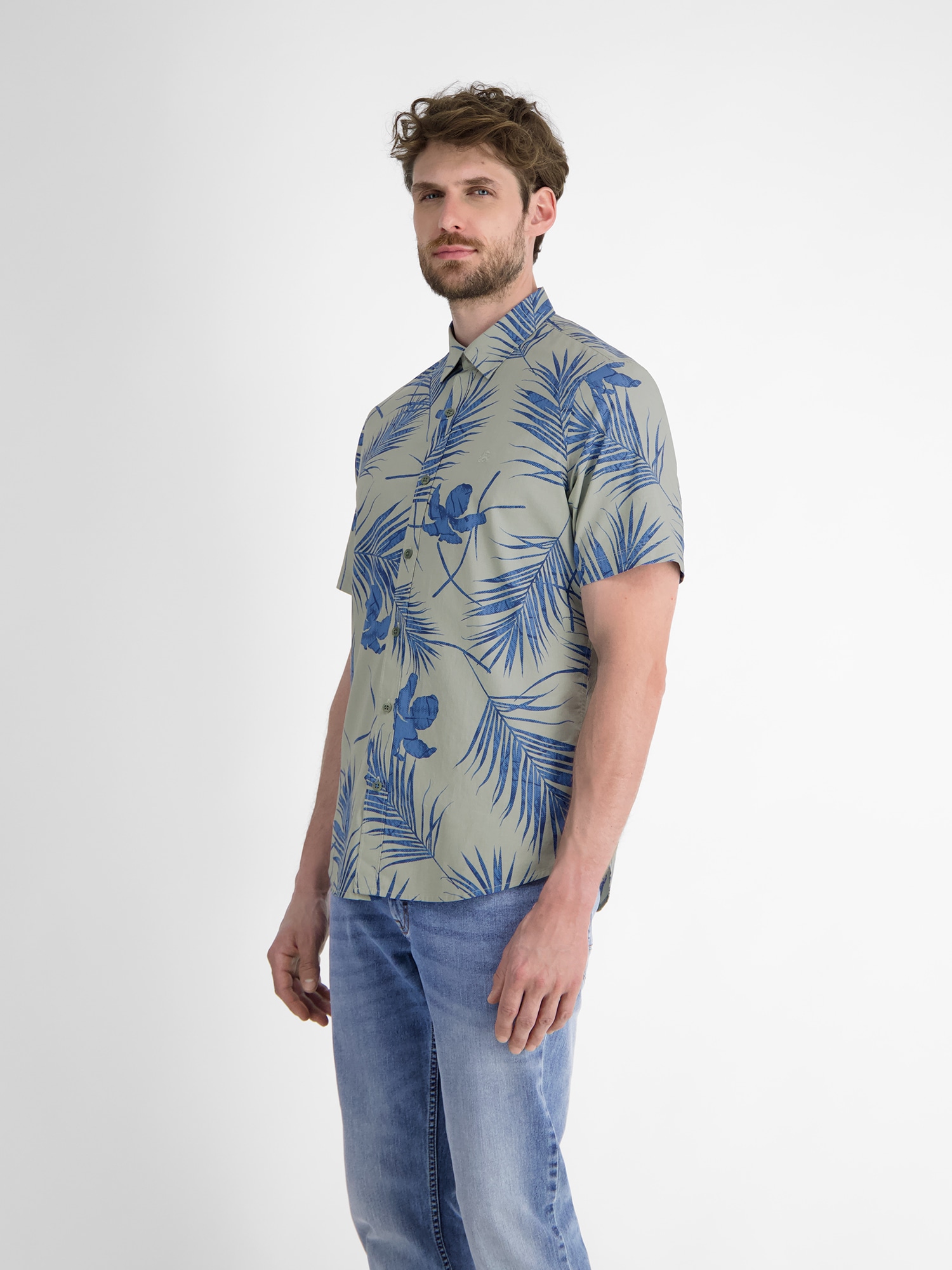 LERROS Kurzarmhemd »LERROS Kurzärmeliges Herrenhemd, Hawaiian-Style«