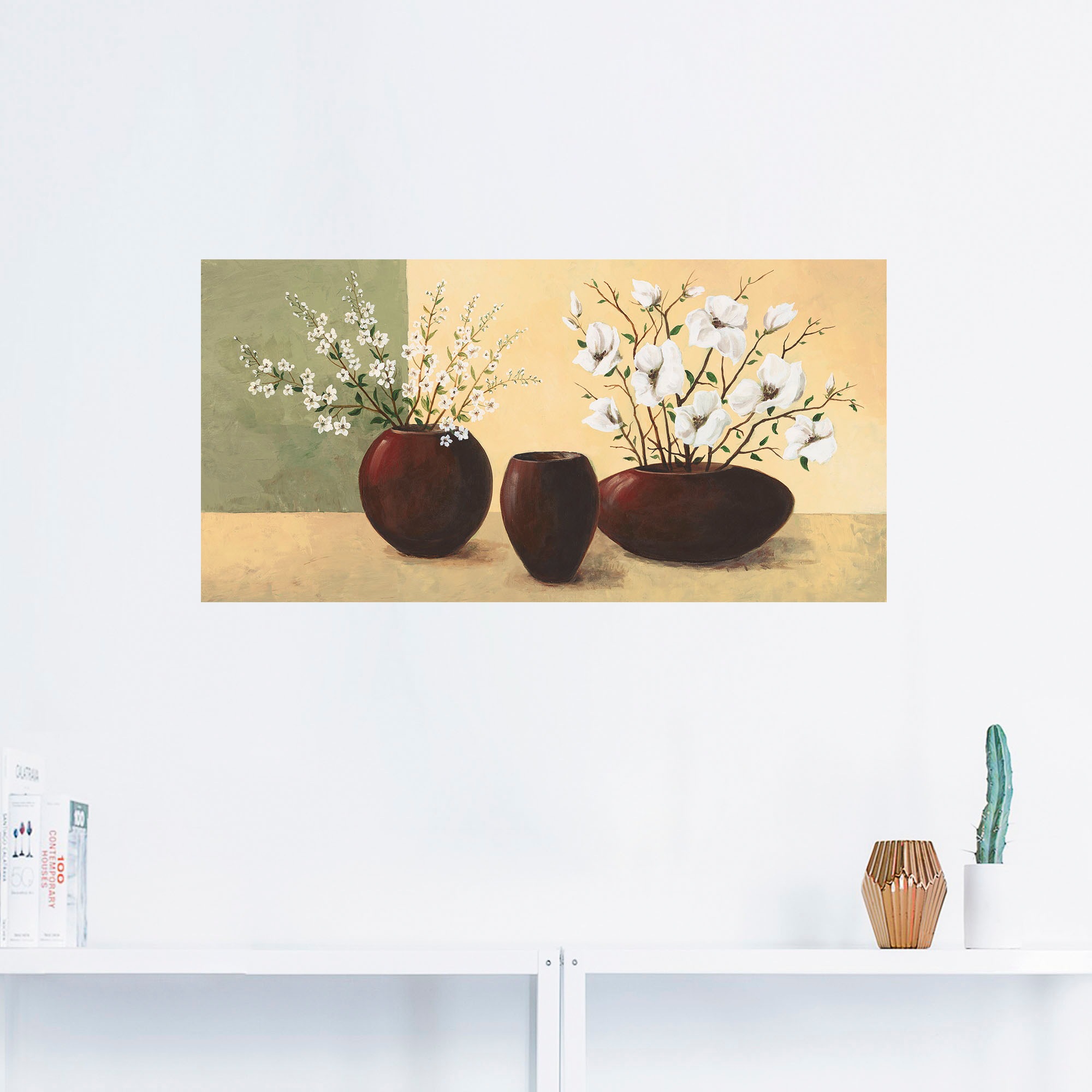 Artland Wandbild "Magnolien", Vasen & Töpfe, (1 St.), als Alubild, Outdoorb günstig online kaufen