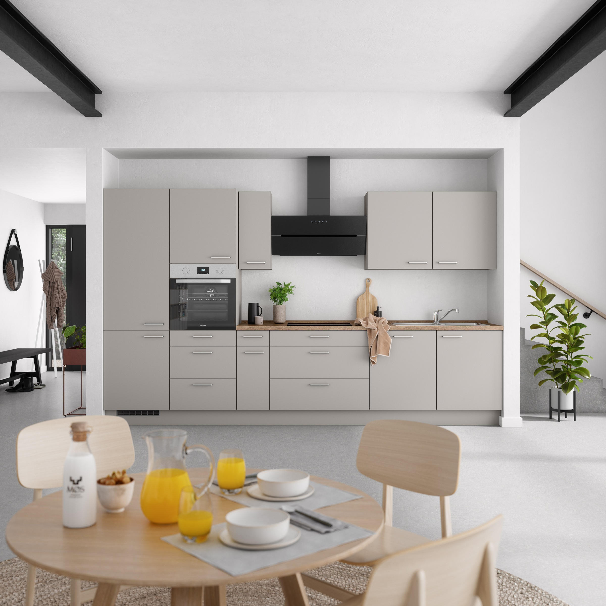 nobilia® Küchenzeile »"Touch II"«, vormontiert, Ausrichtung wählbar, Breite 360 cm, wahlw. mit E-Geräten
