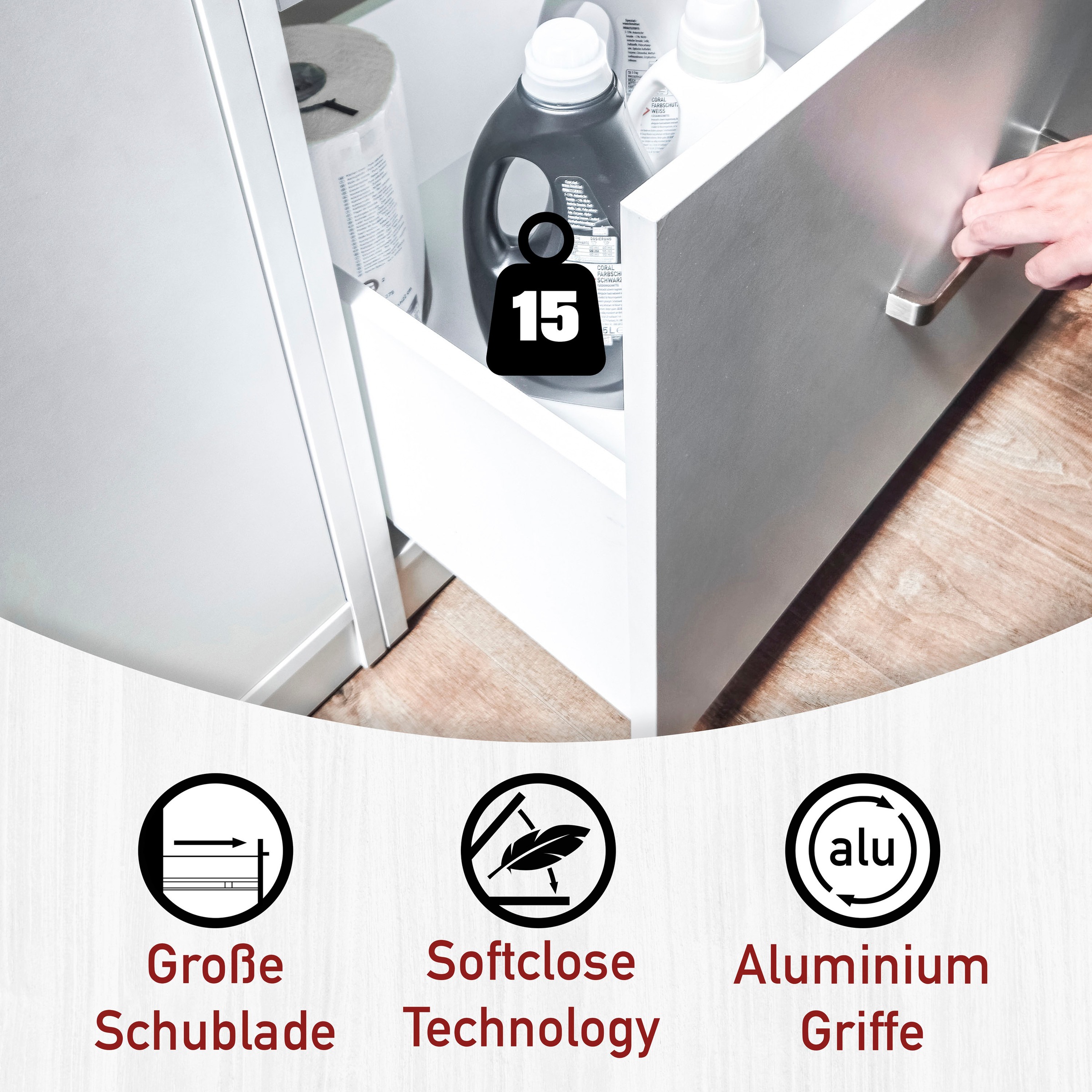 Inter Link Mehrzweckschrank-Set »Norela, Waschmaschinenumbauschrank, Geräteschrank mit Wäscheschrank« 8 Stk. tlg.