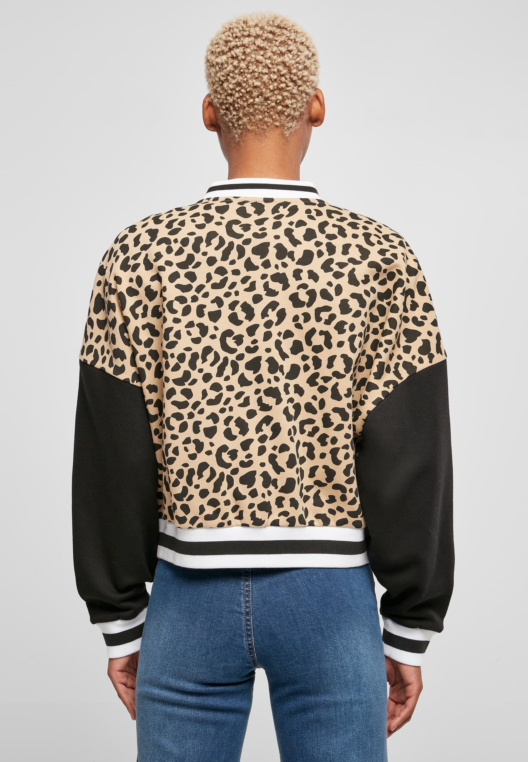 URBAN CLASSICS Sweatjacke »Urban Classics Damen Ladies AOP Oversized College Sweat Jacket«